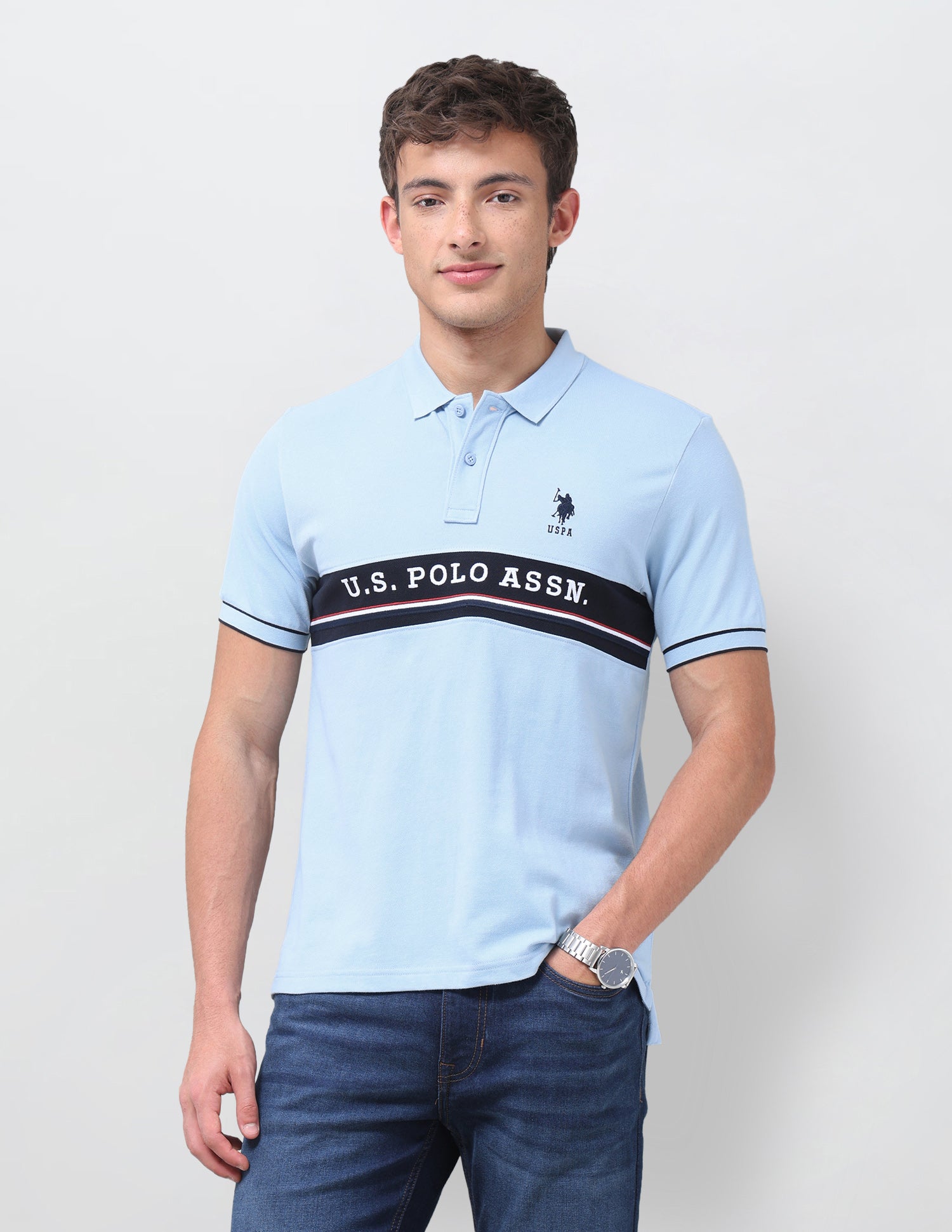 Brand Embroidered Regular Fit Polo Shirt