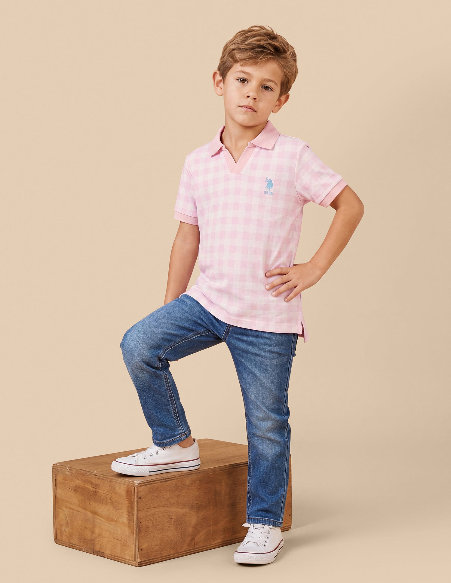 Checked Regular Fit Polo Shirt Light Pink - U.S. Polo Assn. India | Large