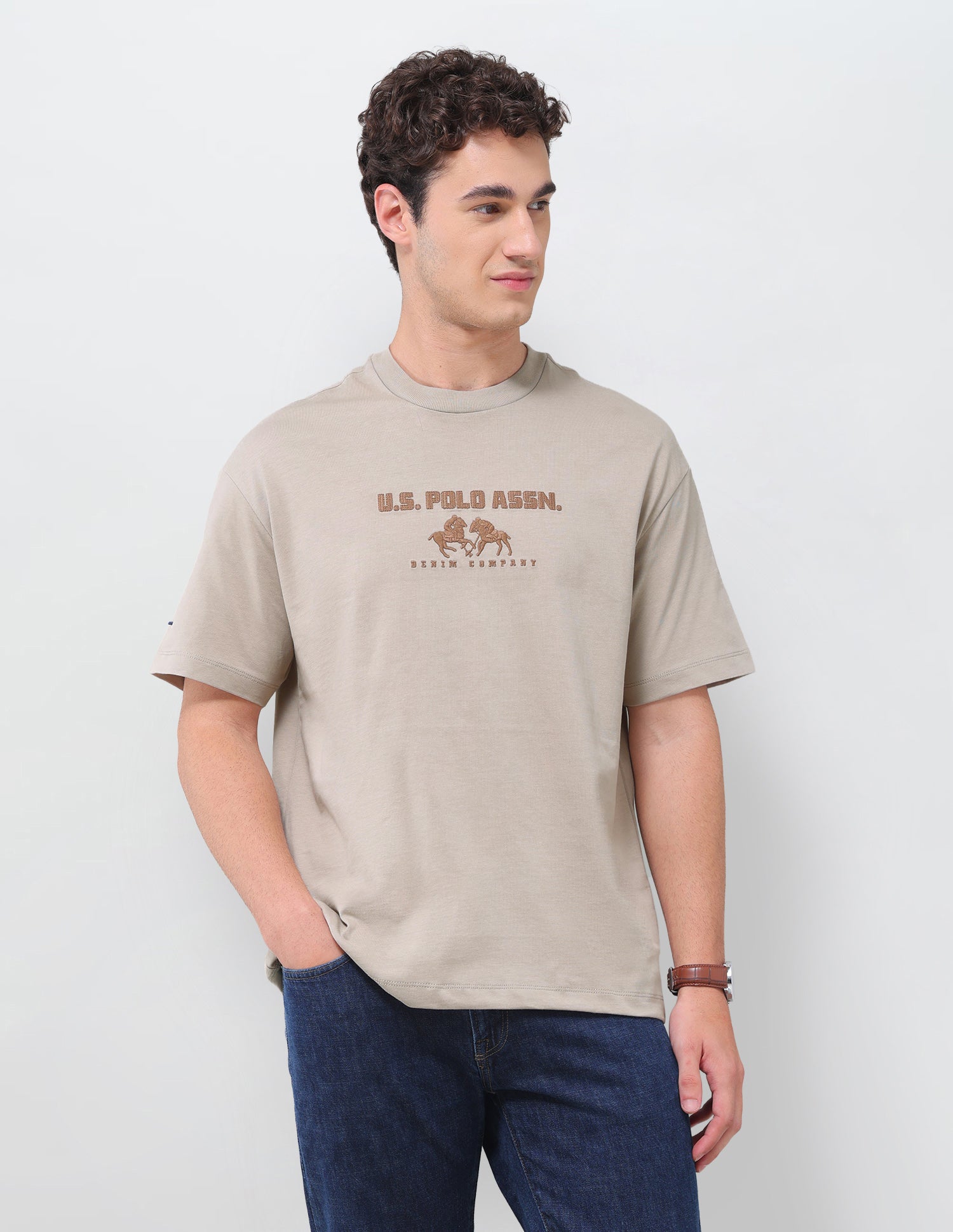 Brand Embroidered Slim Fit T-Shirt