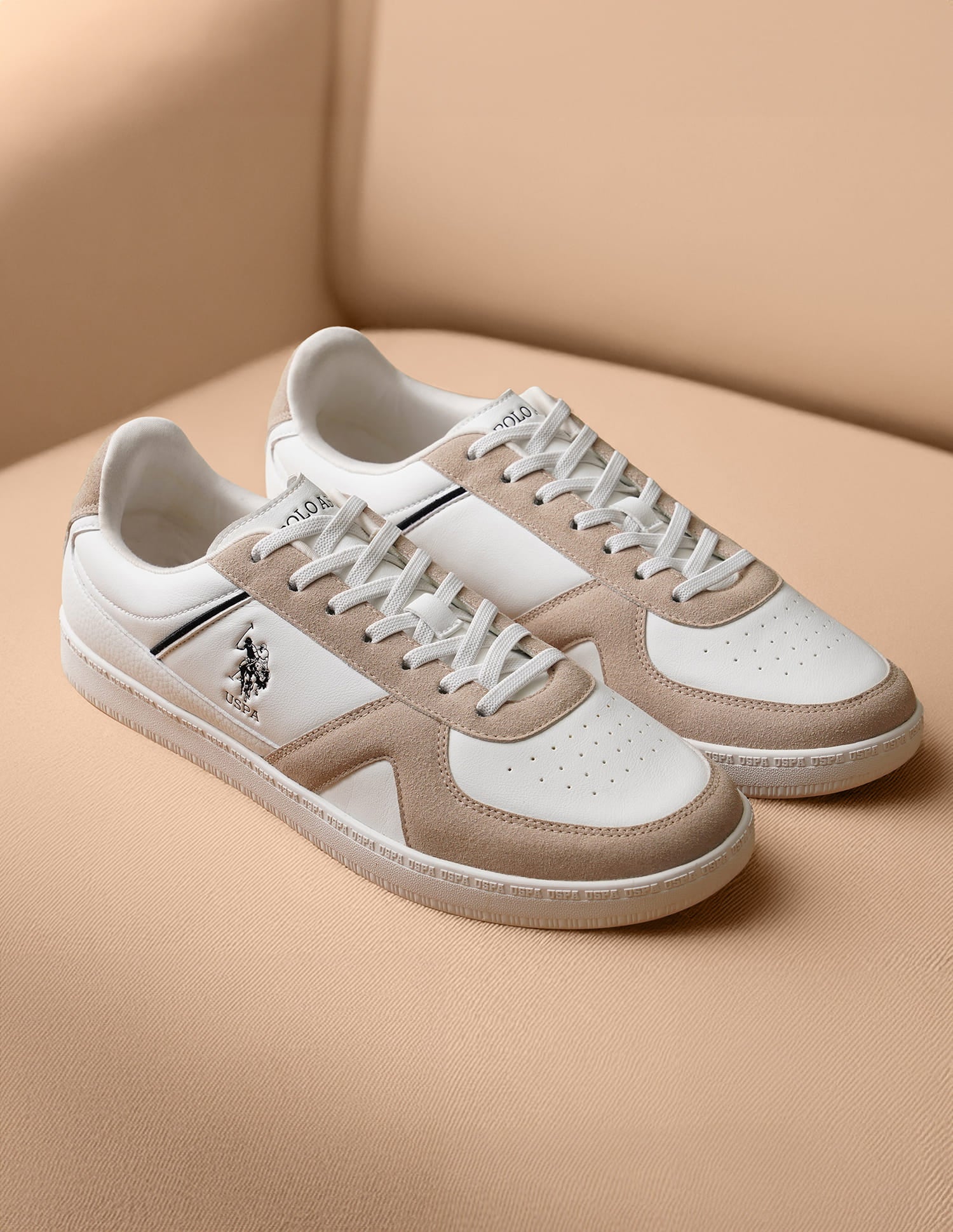 Men Jorge Colourblocked Sneakers White - U.S. Polo Assn. India | Large