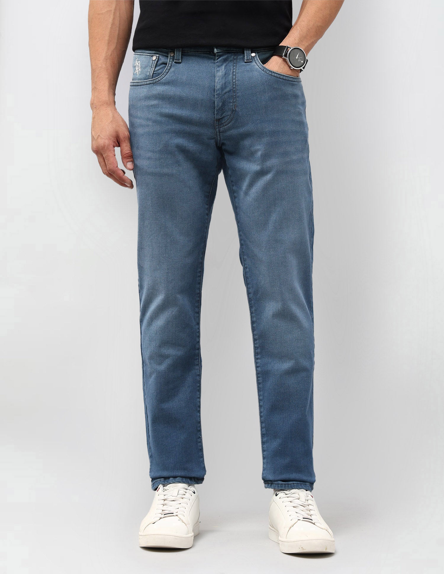 Brandon Slim Tapered Fit Blue Jeans