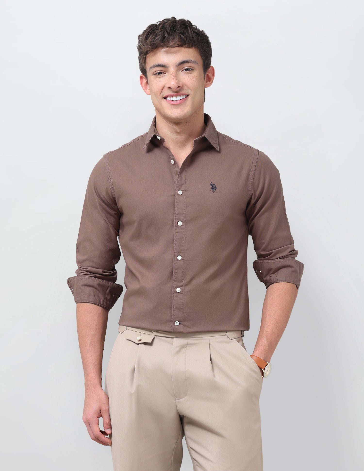 Solid Tailored Fit Shirt