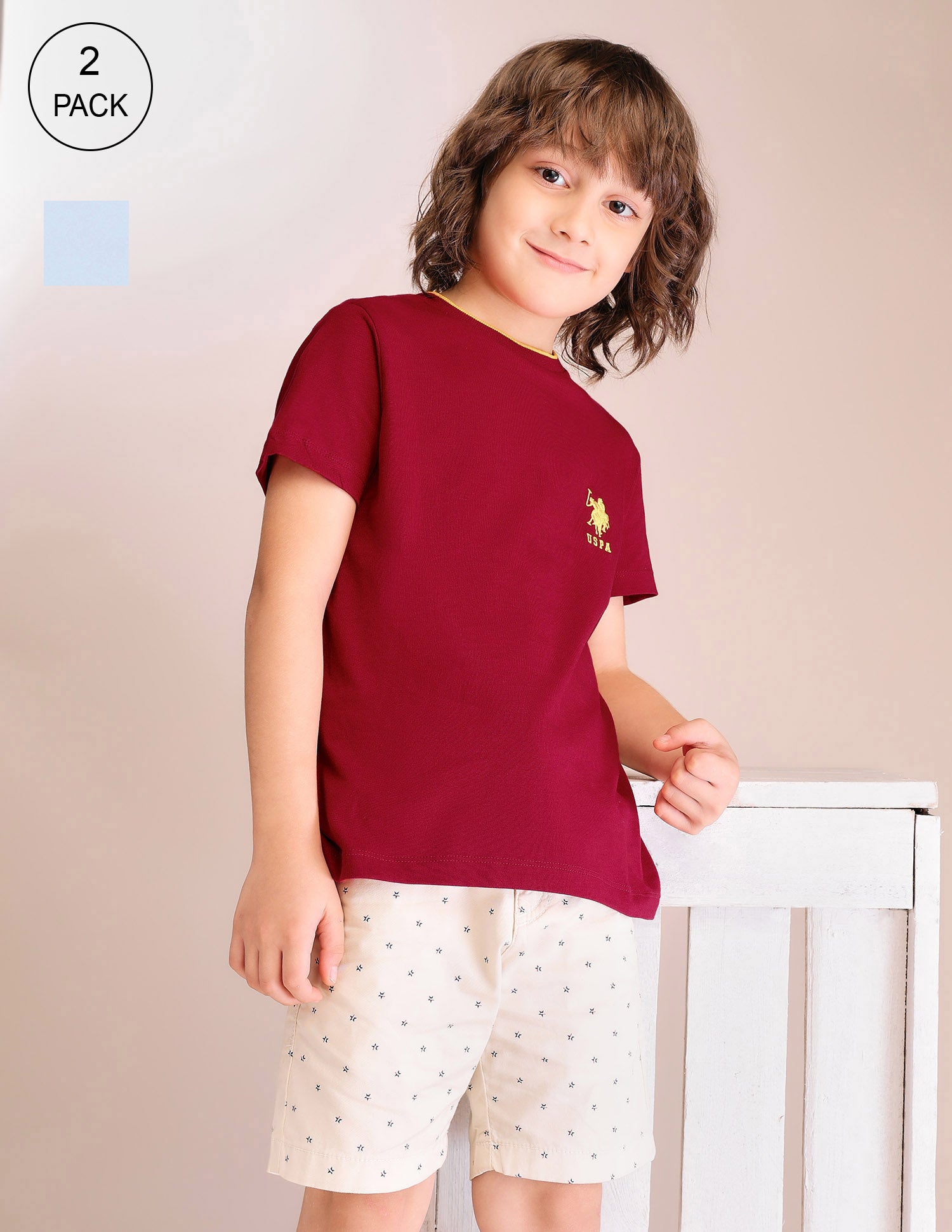 Boys Solid Regular Fit T-Shirt - Pack Of 2