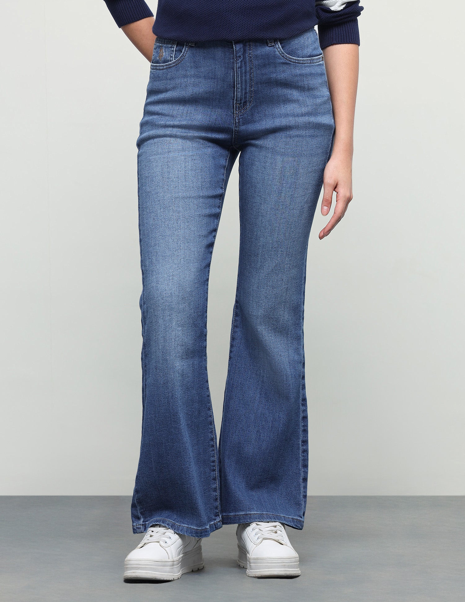 Flared Fit Blue Jeans Dark Blue - U.S. Polo Assn. India | Large