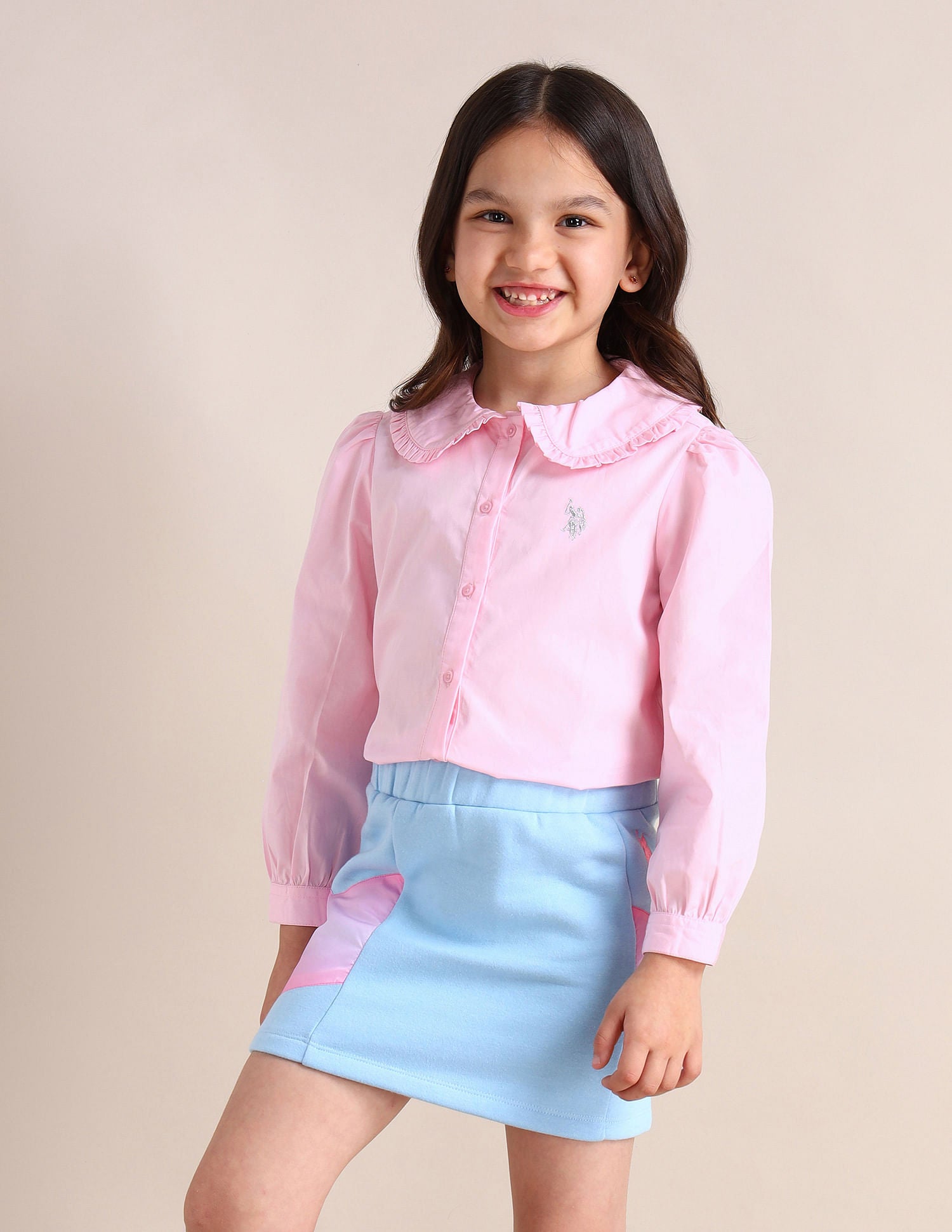 Girls Peter Pan Collar Regular Top