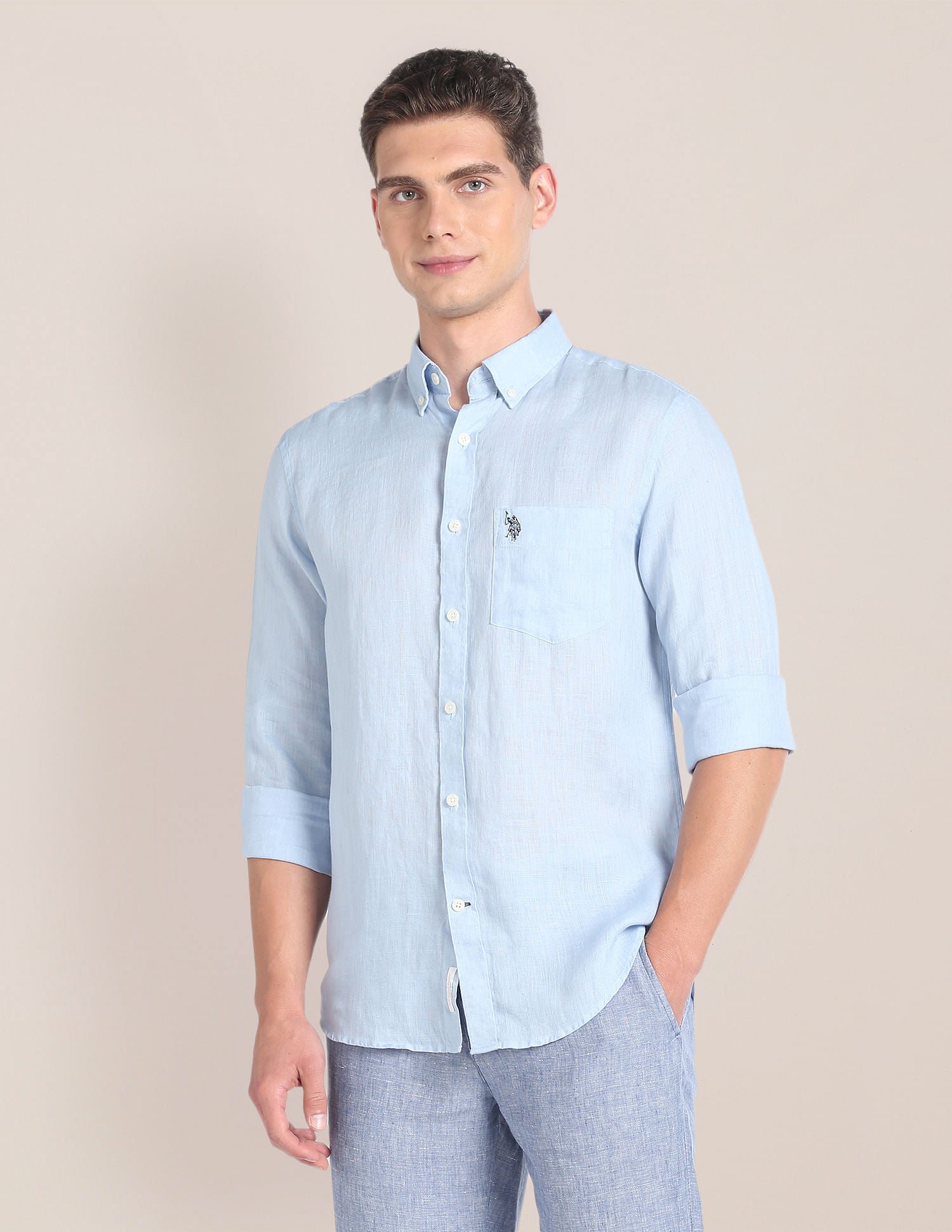 Solid Linen Blend Shirt – U.S. Polo Assn. India