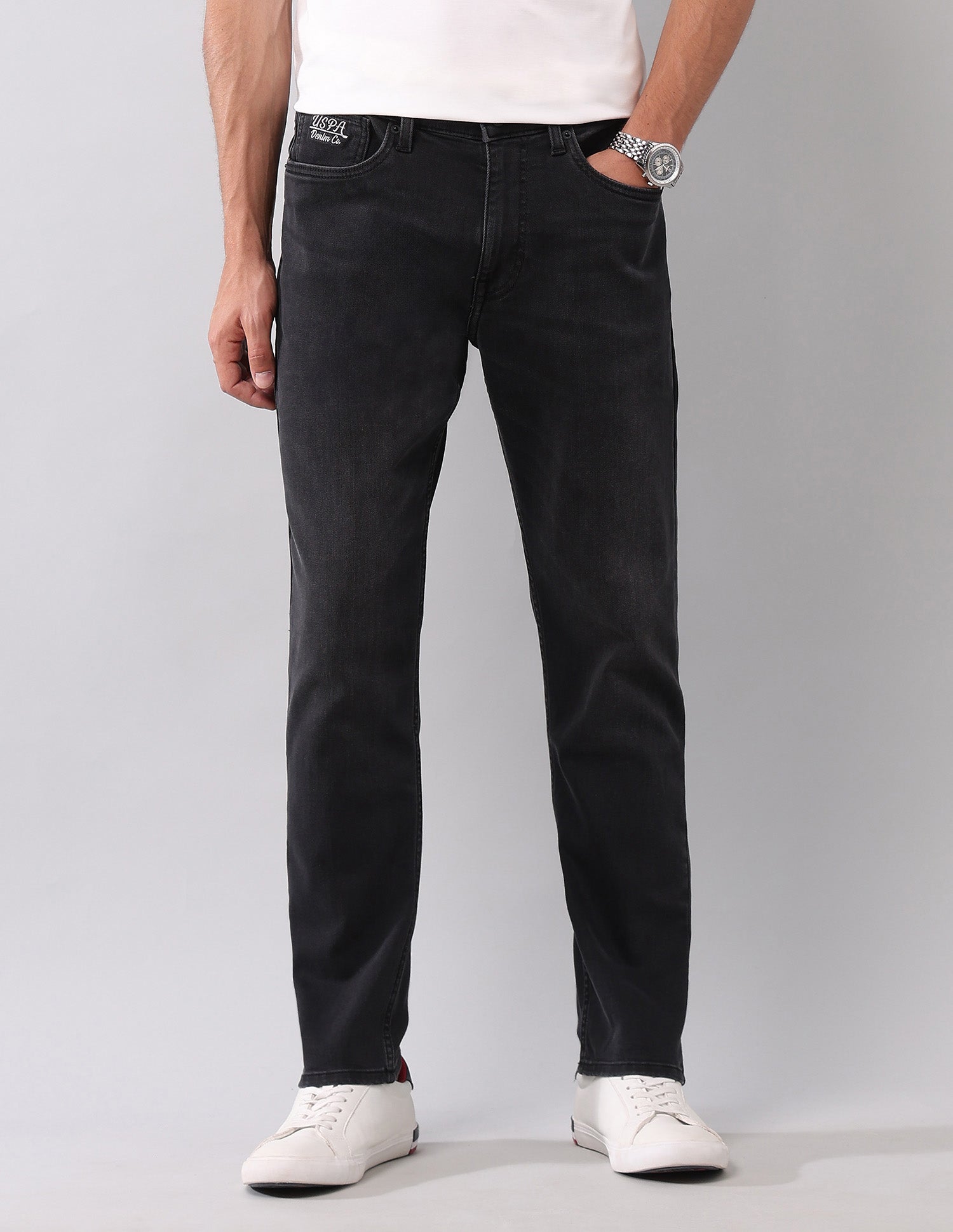 Cole Comfort Cropped Fit Black Jeans