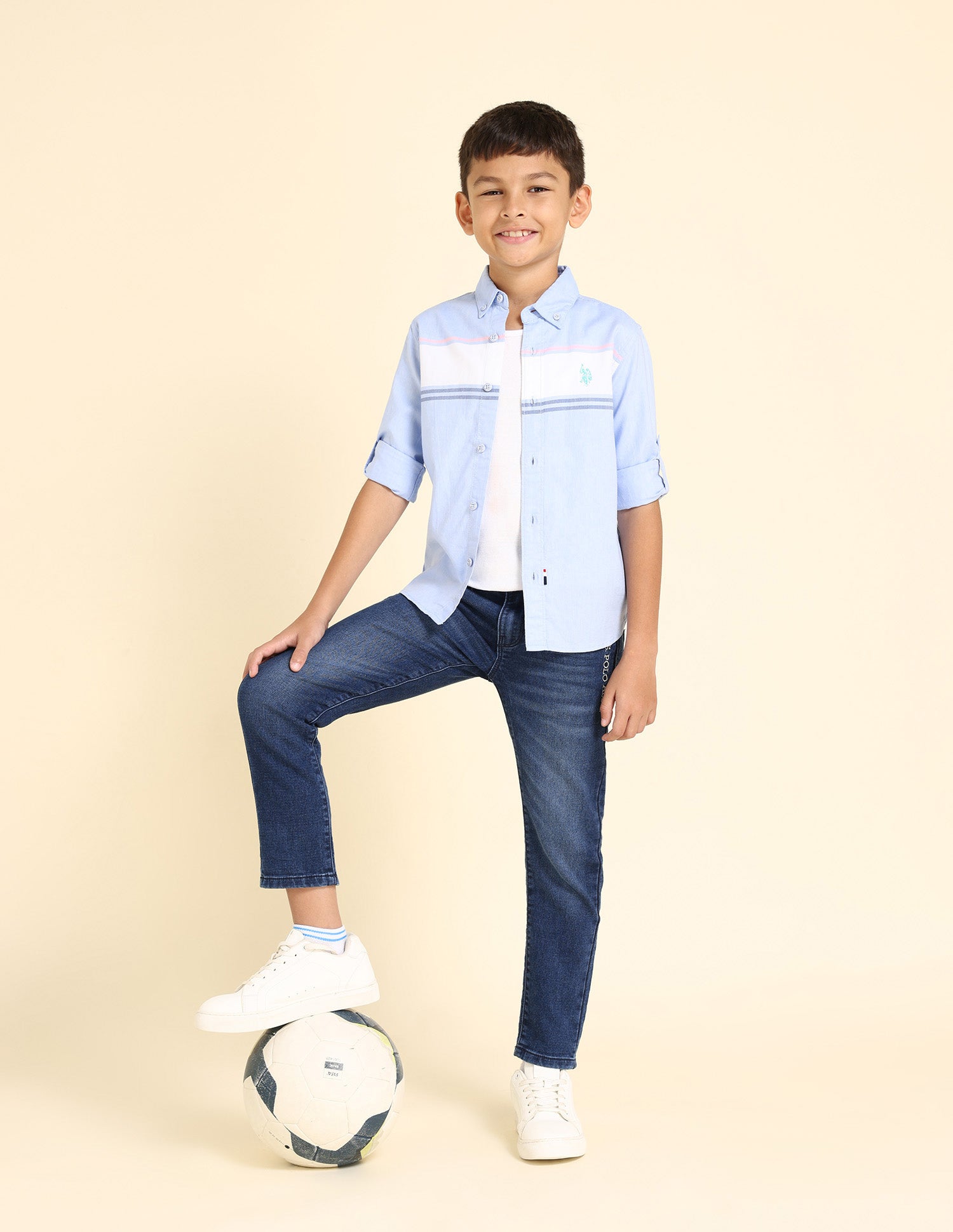 Boys Horizontal Stripe Oxford Shirt