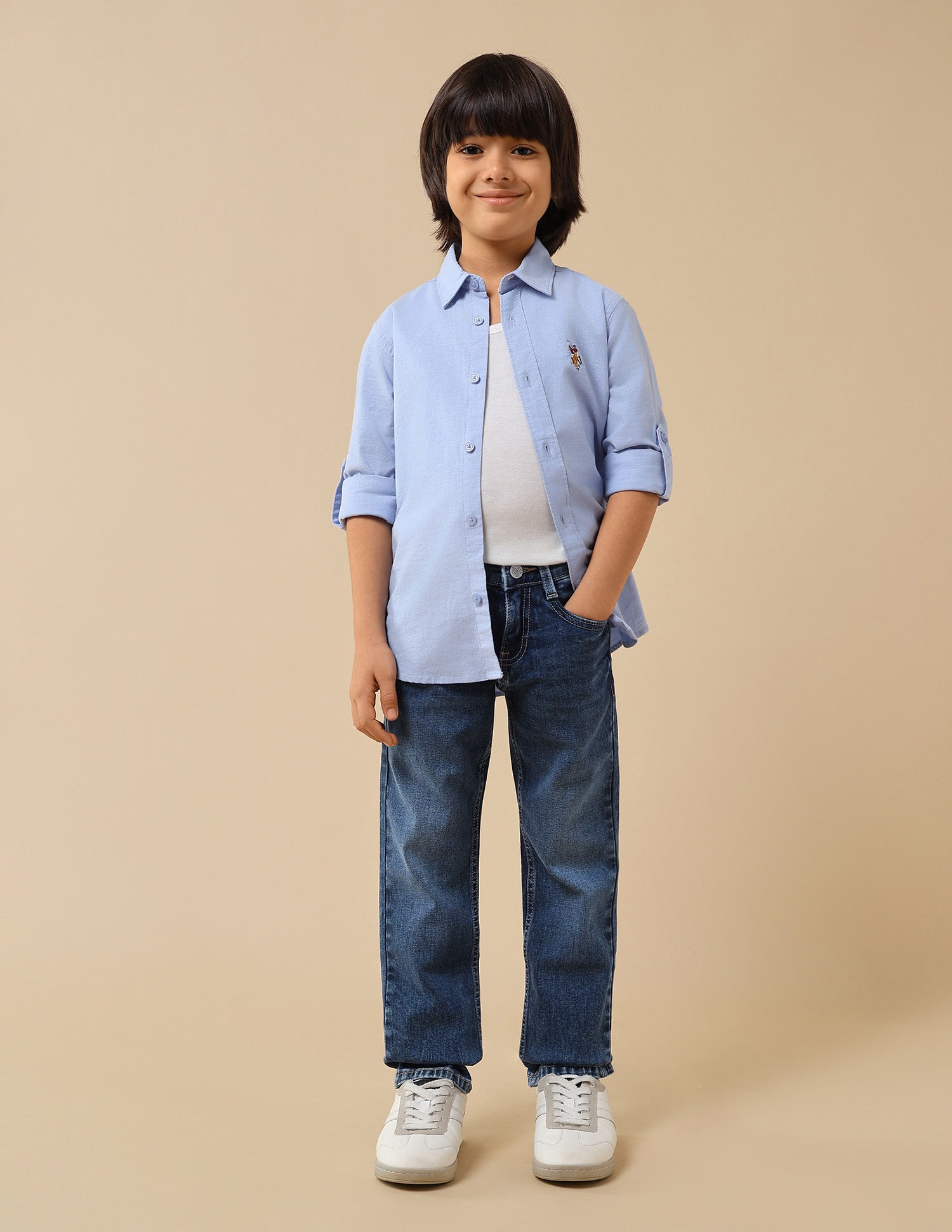 Boys Relaxed Fit Whiskered Jeans