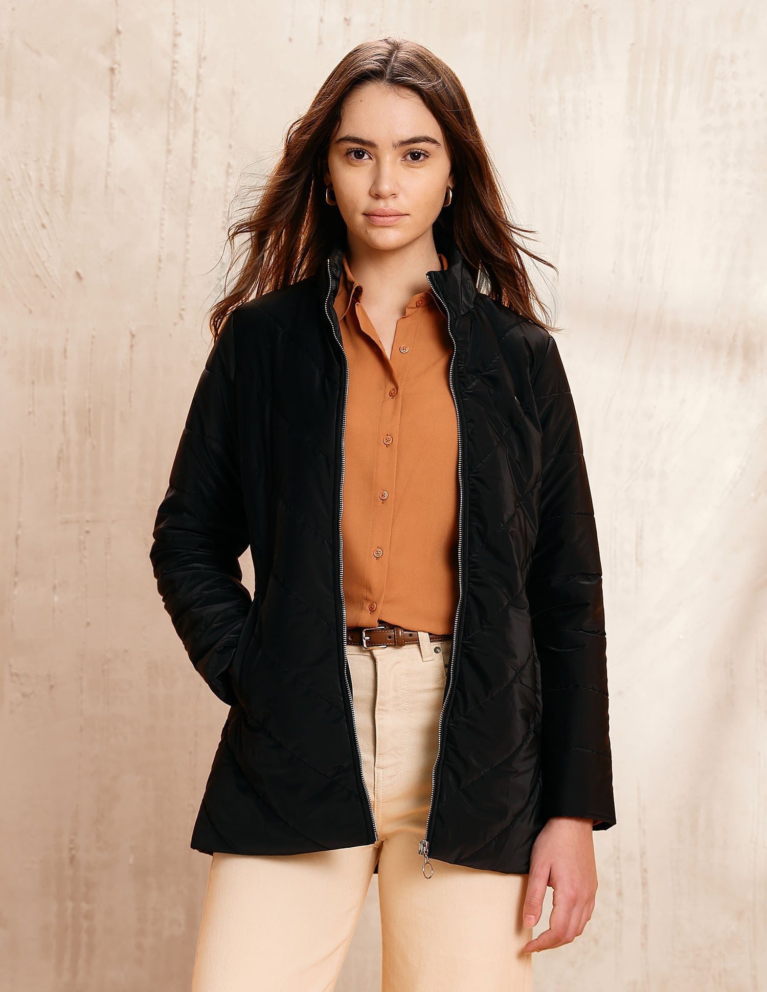 Solid Regular Fit Puffer Jacket