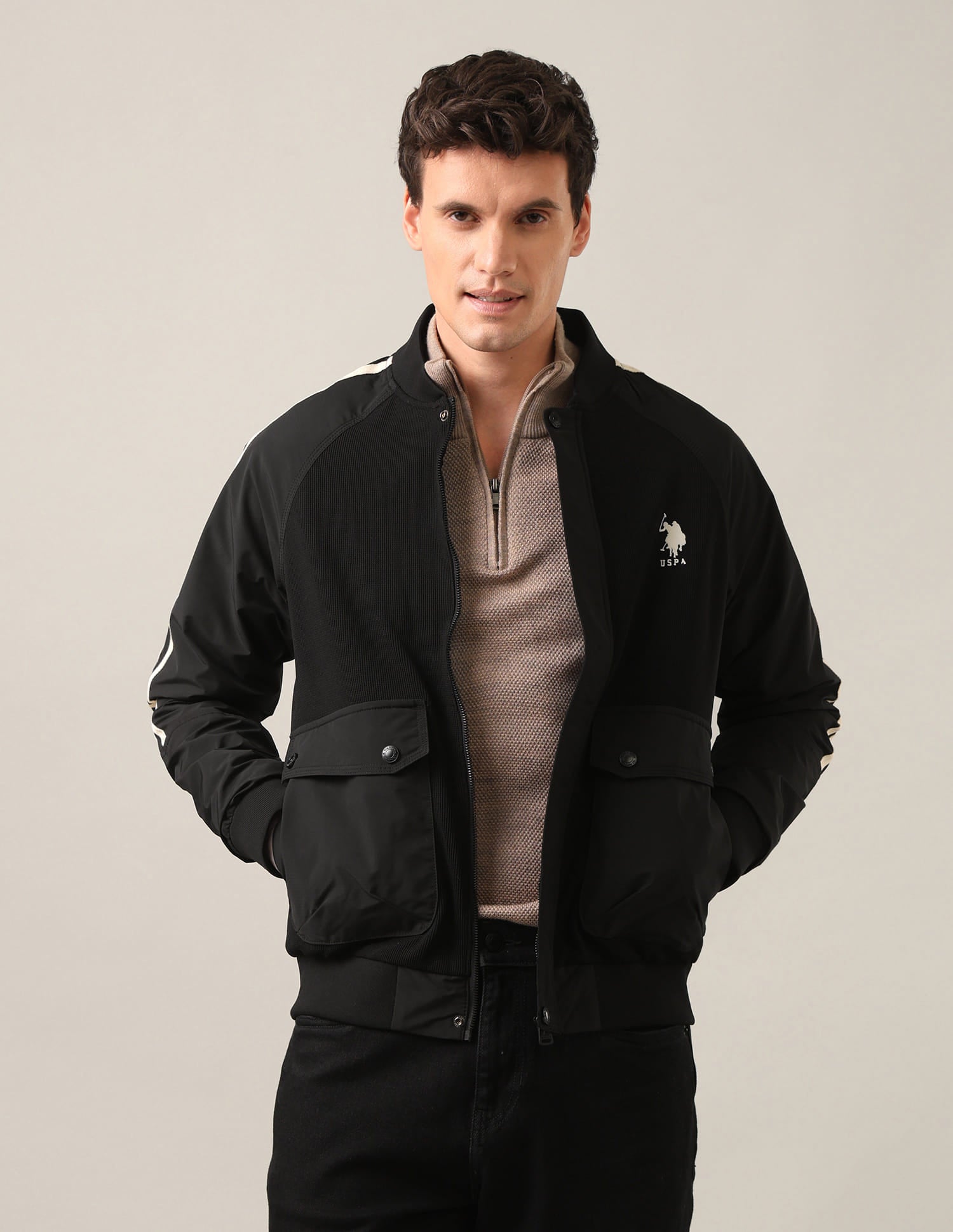 Vertical Stripes Regular Fit Jacket