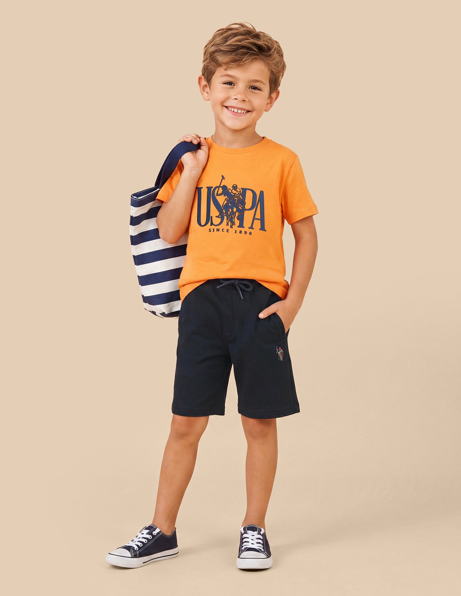 Solid Mid Rise Shorts Navy - U.S. Polo Assn. India | Large