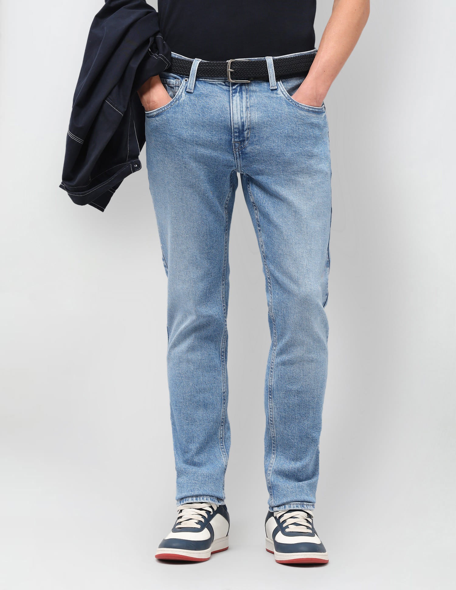 Solid Slim Fit Jeans Blue - U.S. Polo Assn. India | Large