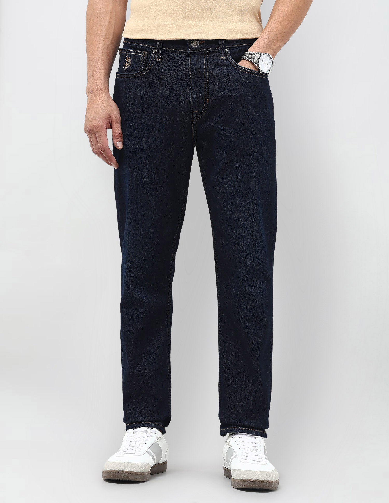 Cole Comfort Cropped Fit Blue Jeans