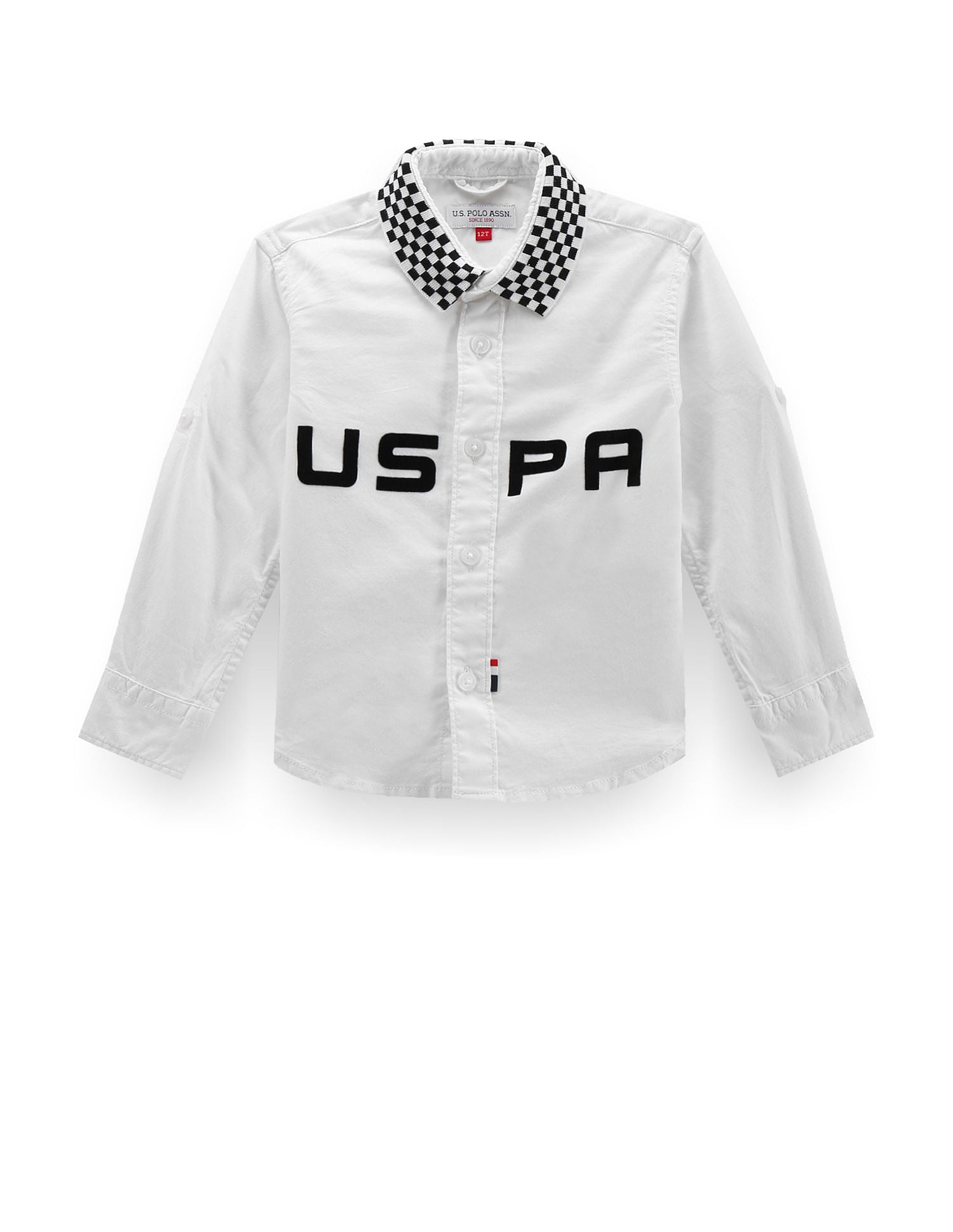 Boys Check Collar Cotton Shirt