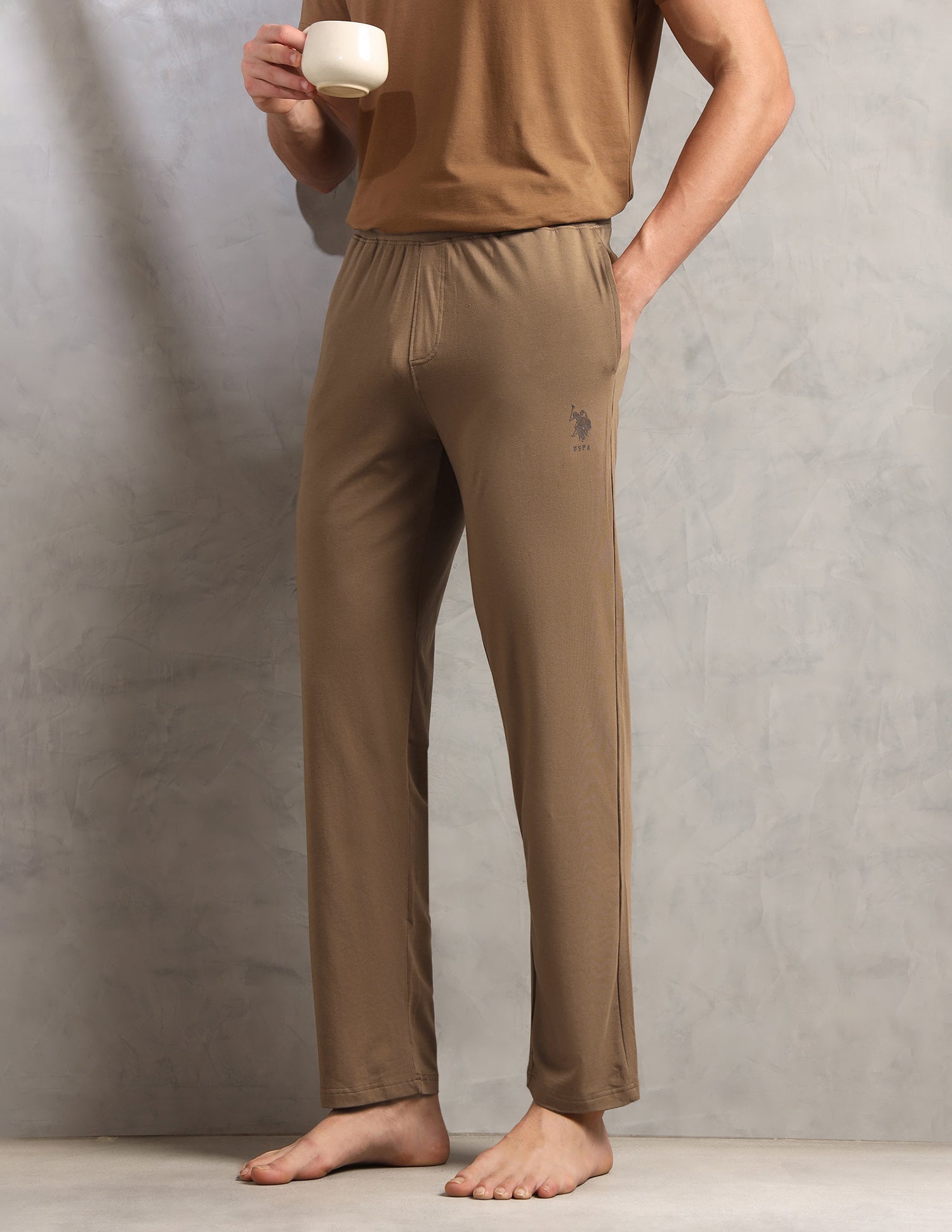 Relaxed Fit Breathable PR001-PL - Lounge Pants Pack Of 1 Malt Ball - U.S. Polo Assn. India | Large