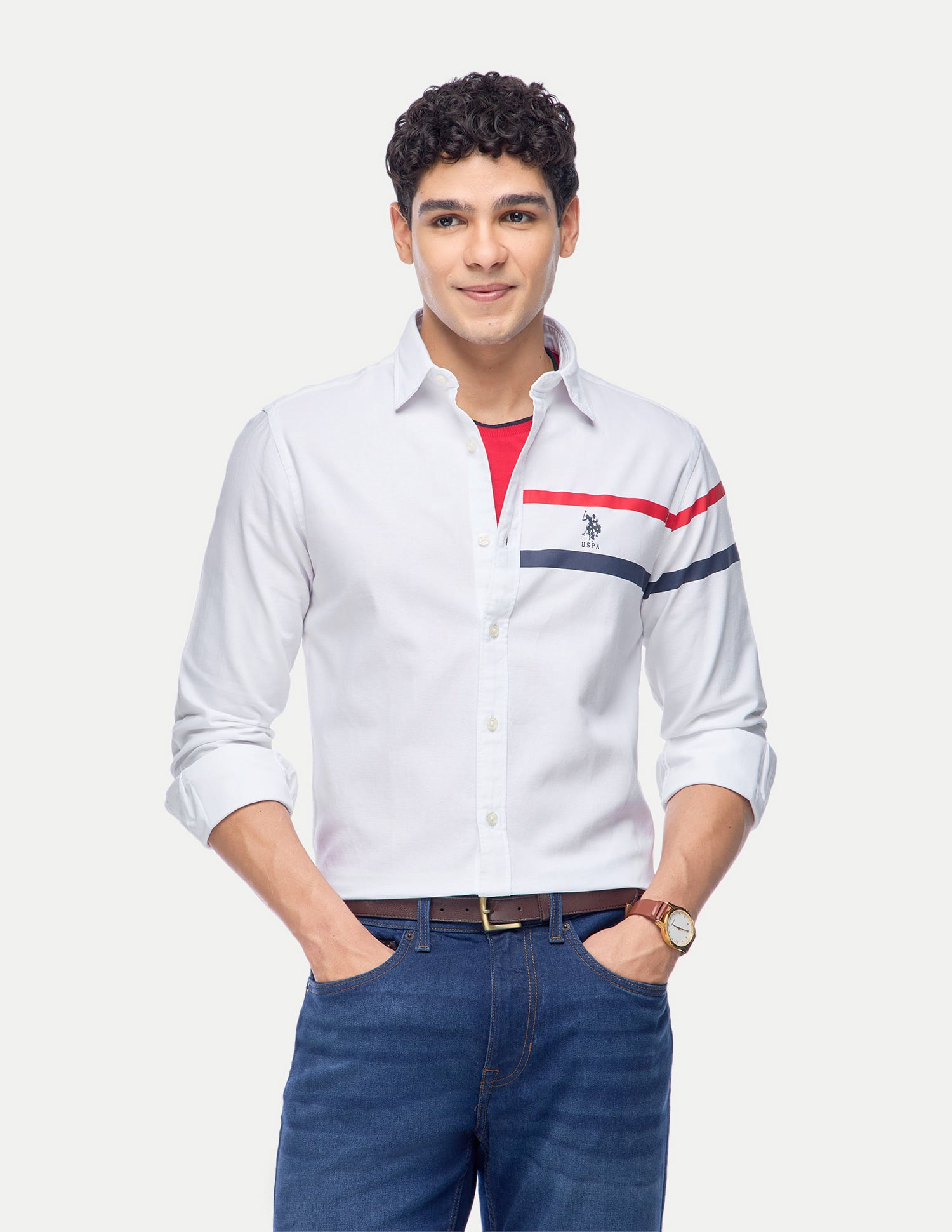 Long Sleeve Solid Brand Shirt