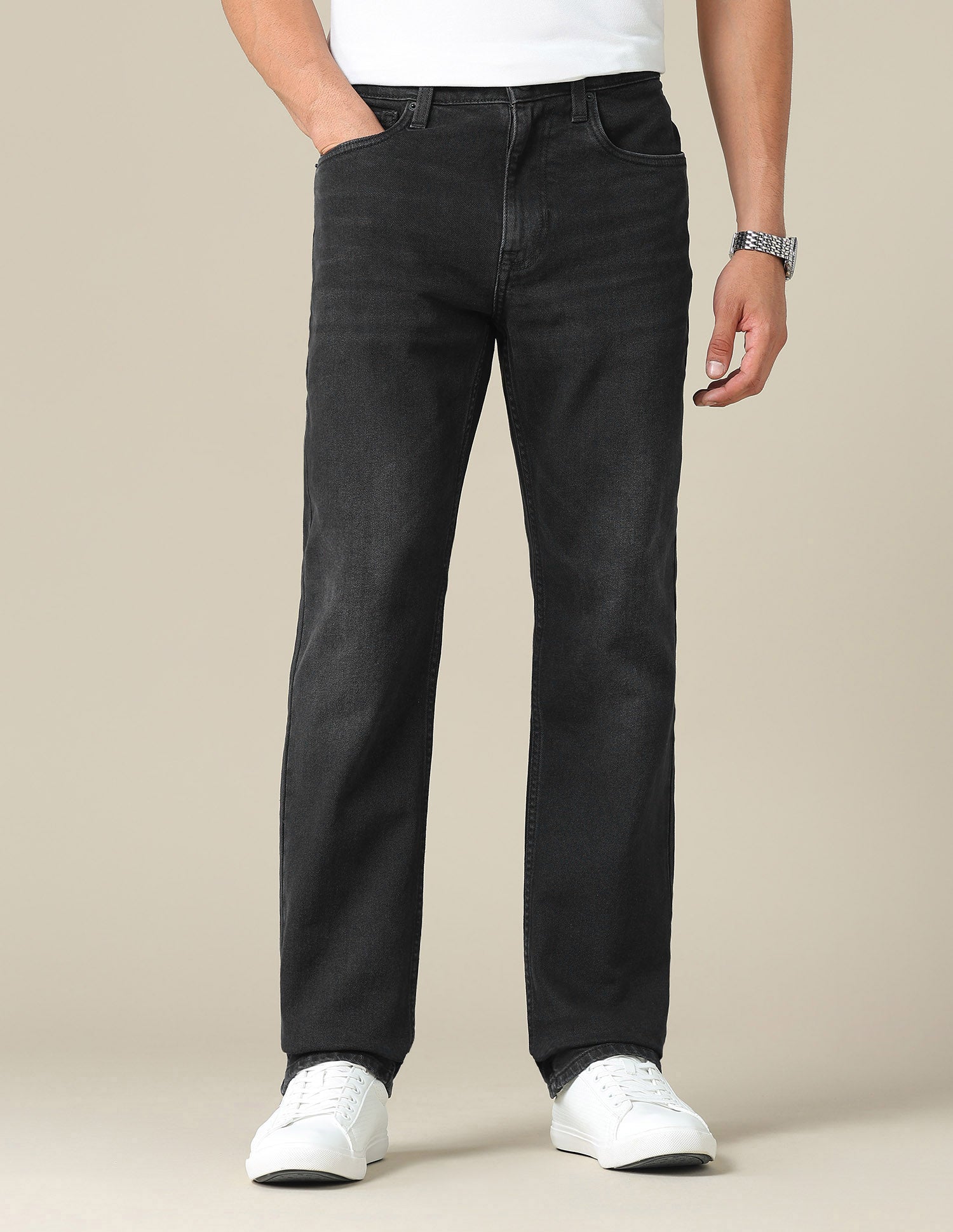 Harold Slim Straight Fit Black Jeans