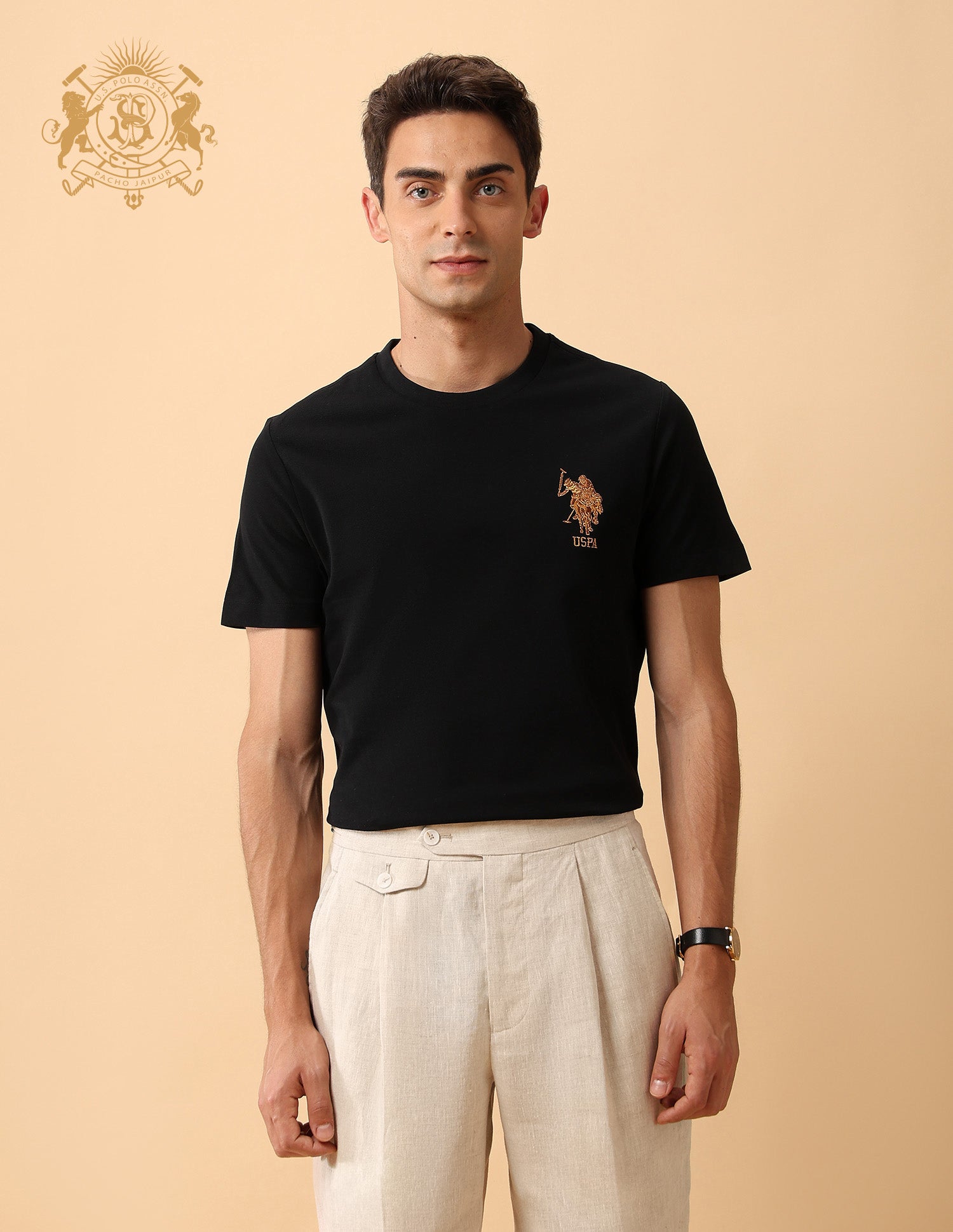 Pacho X Slim Fit Pure Cotton T-Shirt Black - U.S. POLO ASSN. | Large