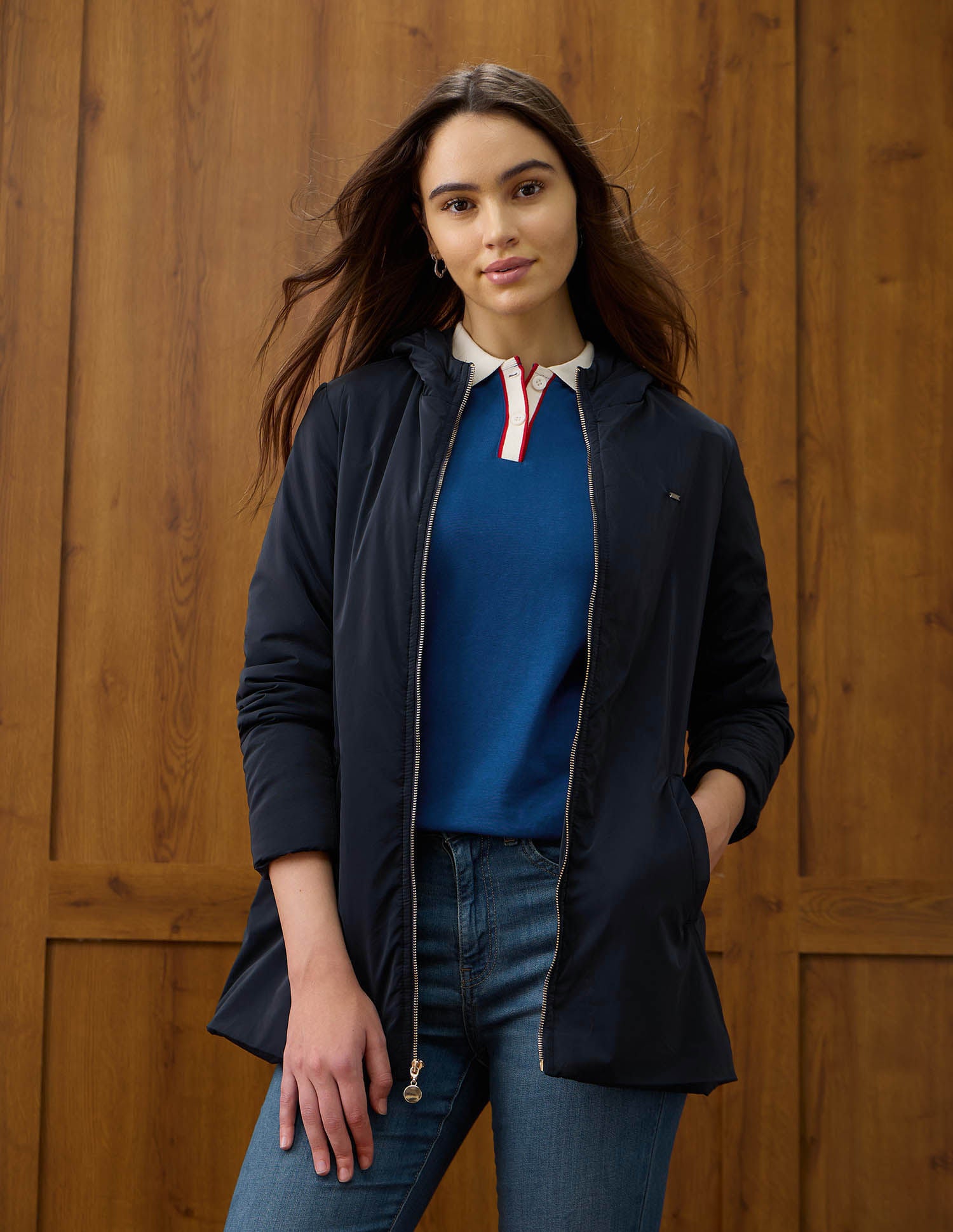 Solid Regular Fit Hooded Jacket