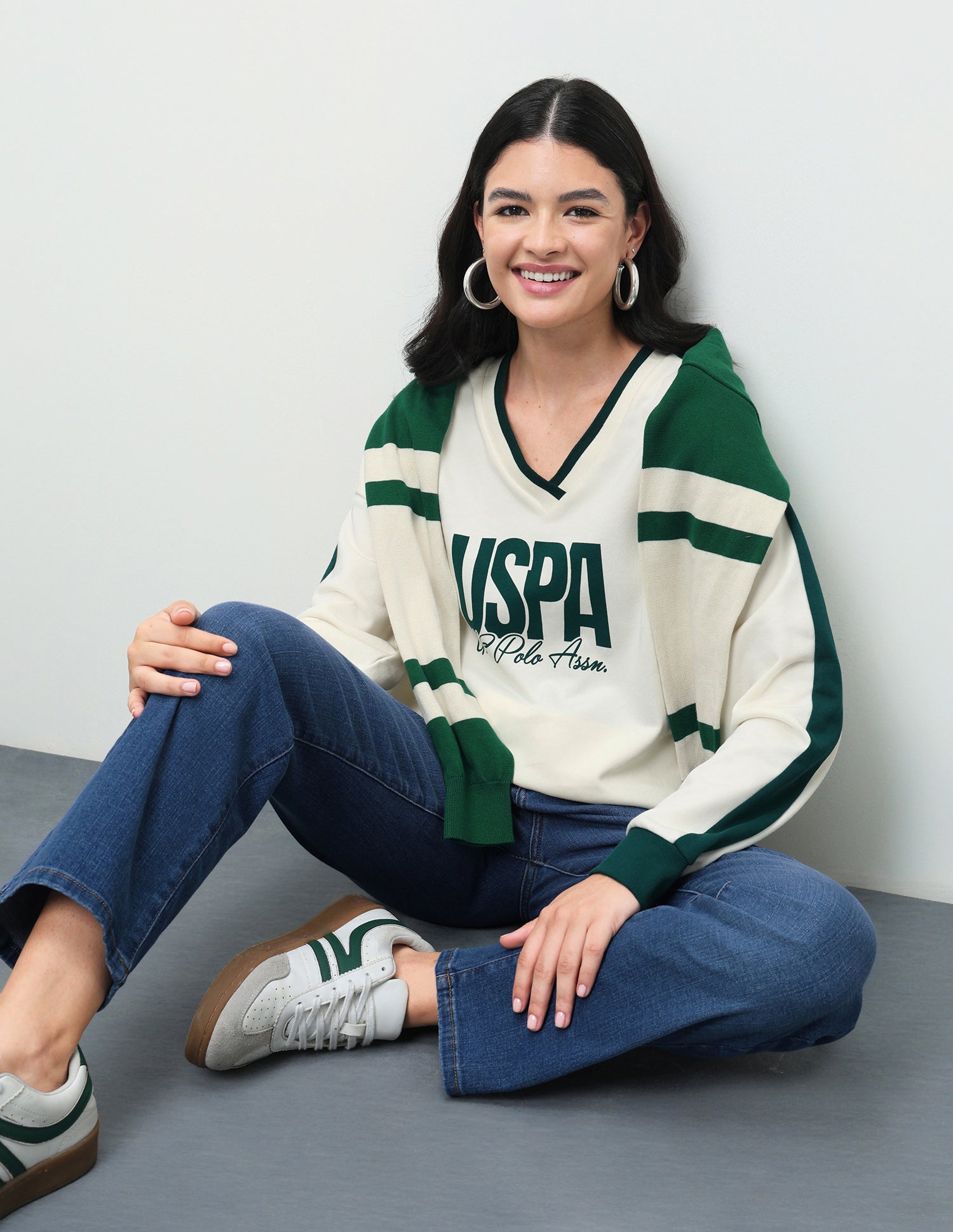 Typographic Brand Printed Boxy Fit Sweatshirt