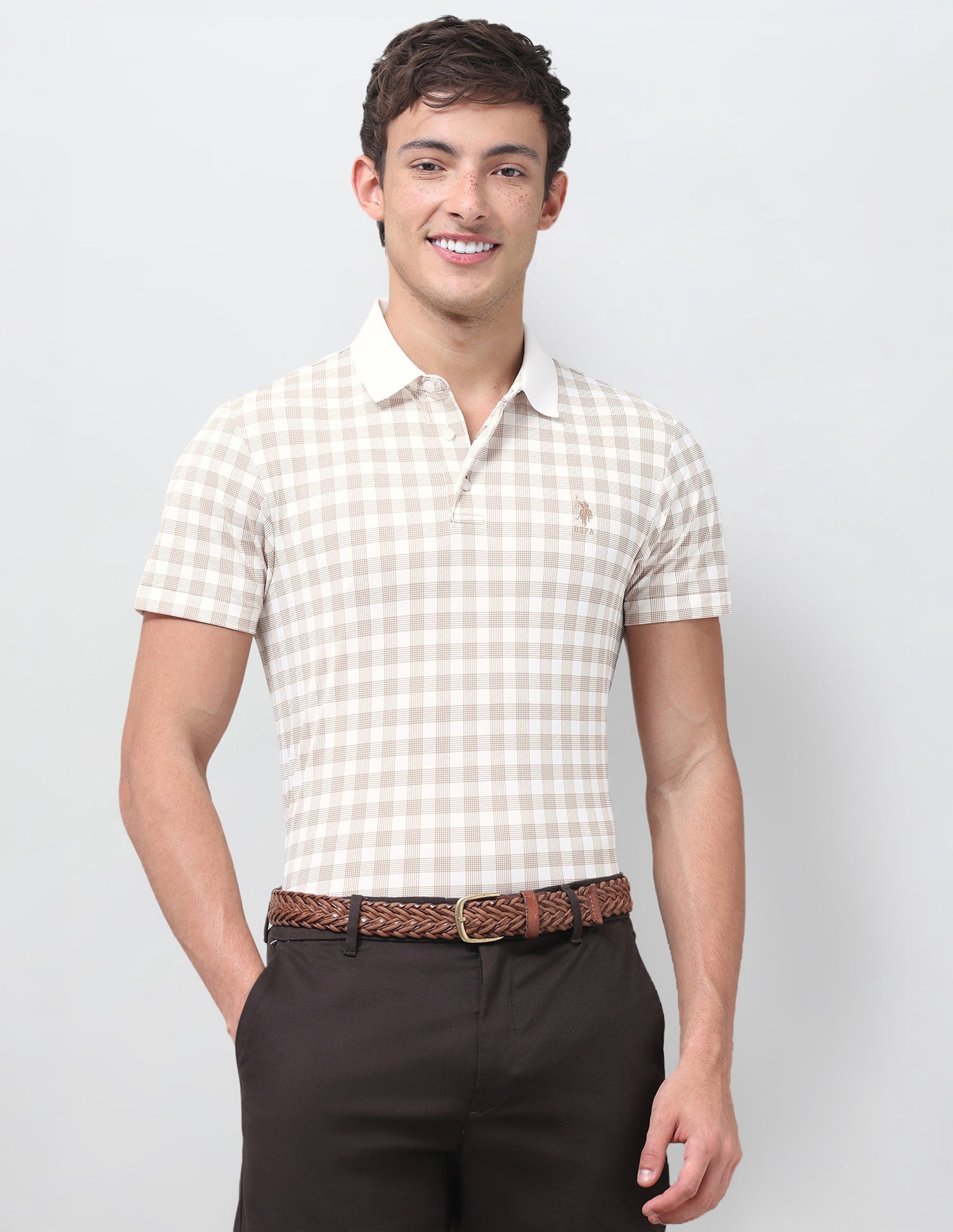Checked Slim Fit Polo Shirt
