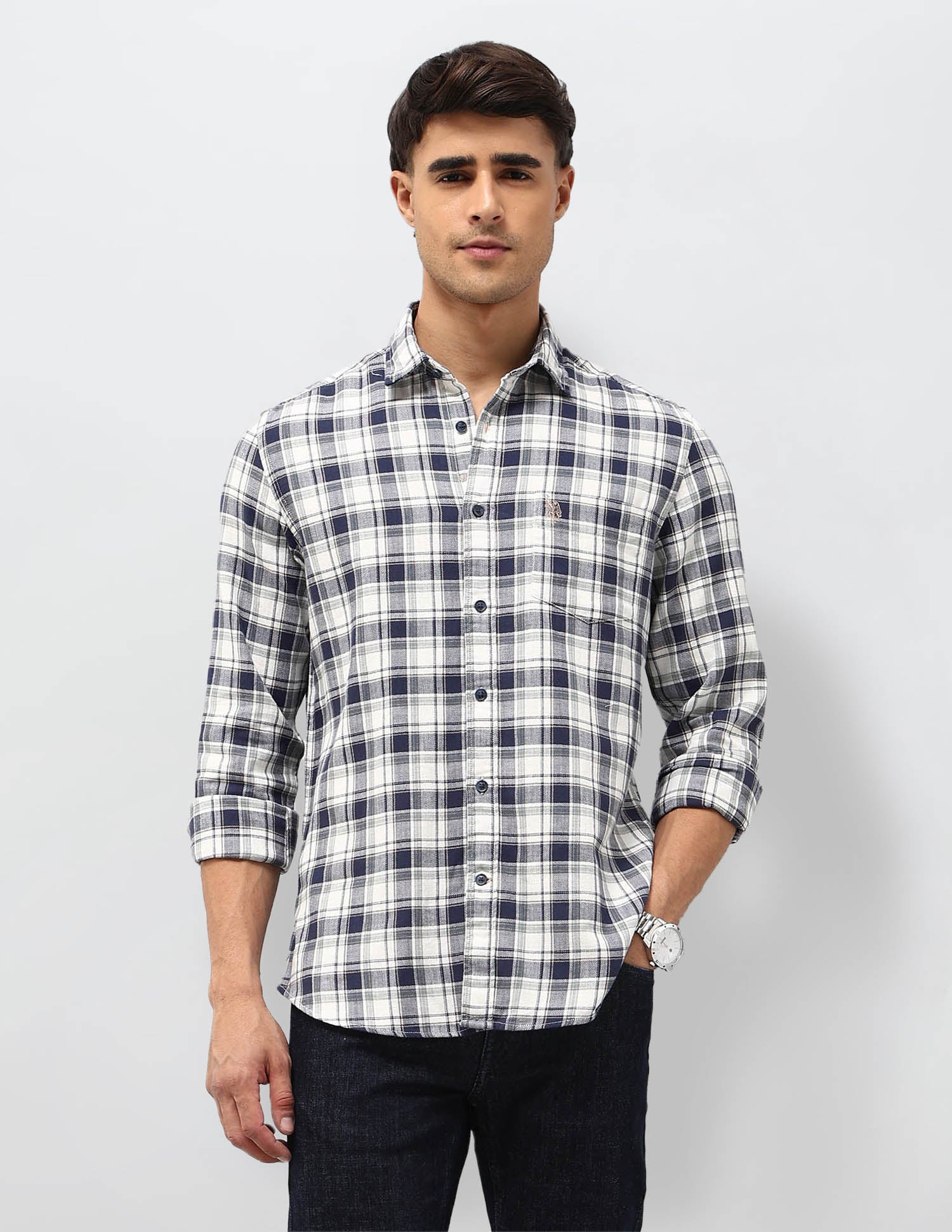 Tartan Checked Herringbone Shirt