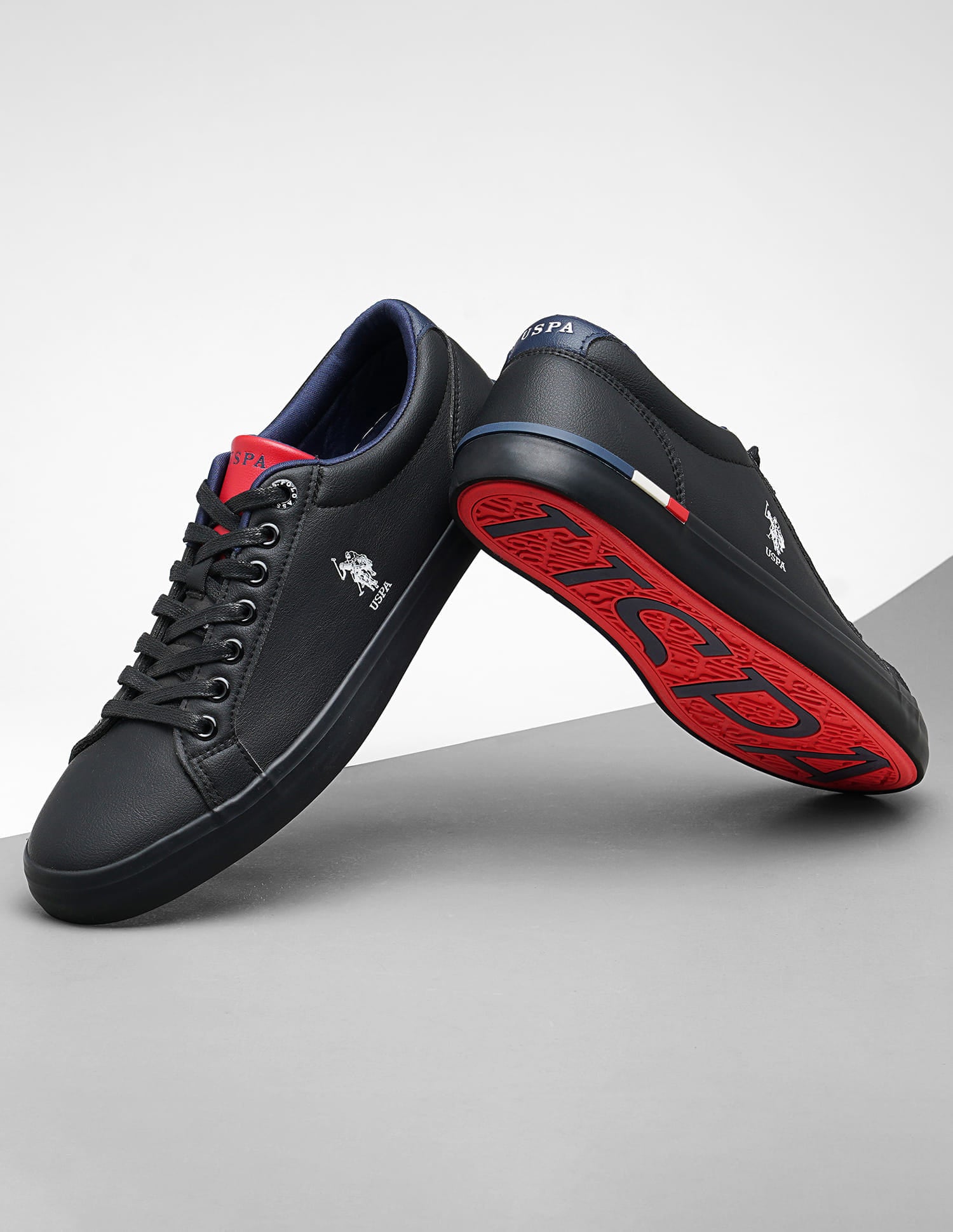 Men Round Toe Anton 5.0 Sneakers Black - U.S. Polo Assn. India | Large