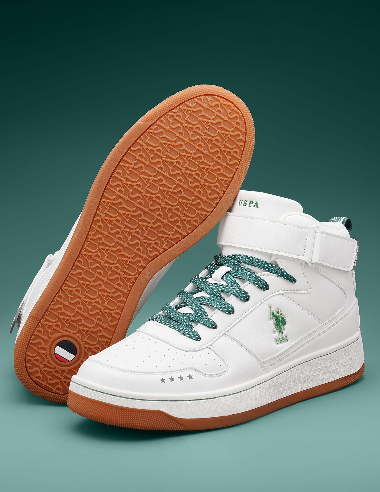 Men Elton 2.0 Off White Retro Court Mid Top  Sneakers White - U.S. Polo Assn. India | Large