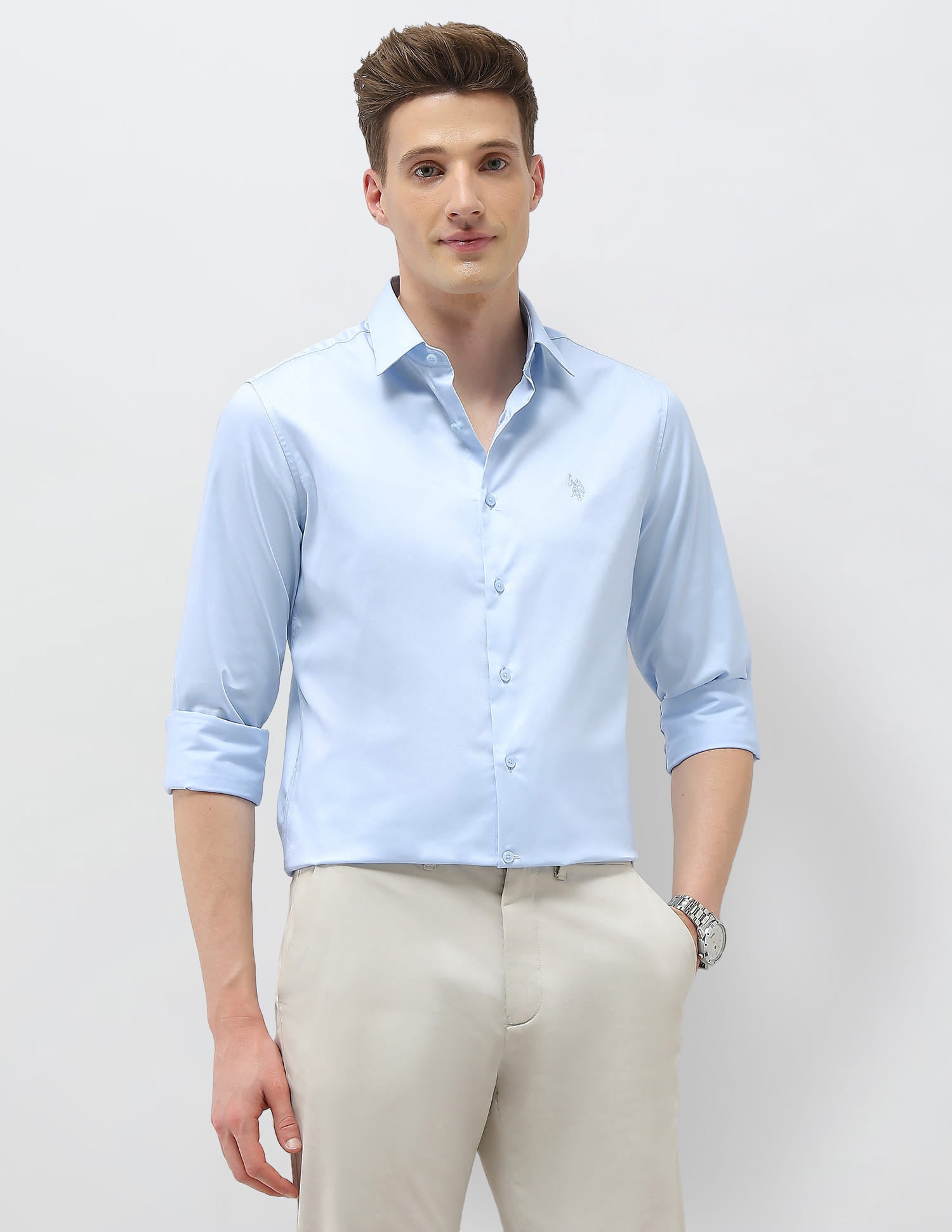 Solid Tailored Fit Shirt