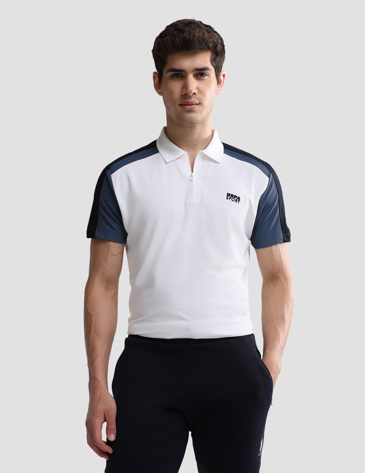 Solid Slim Fit Active Polo Shirt White - U.S. Polo Assn. India | Large