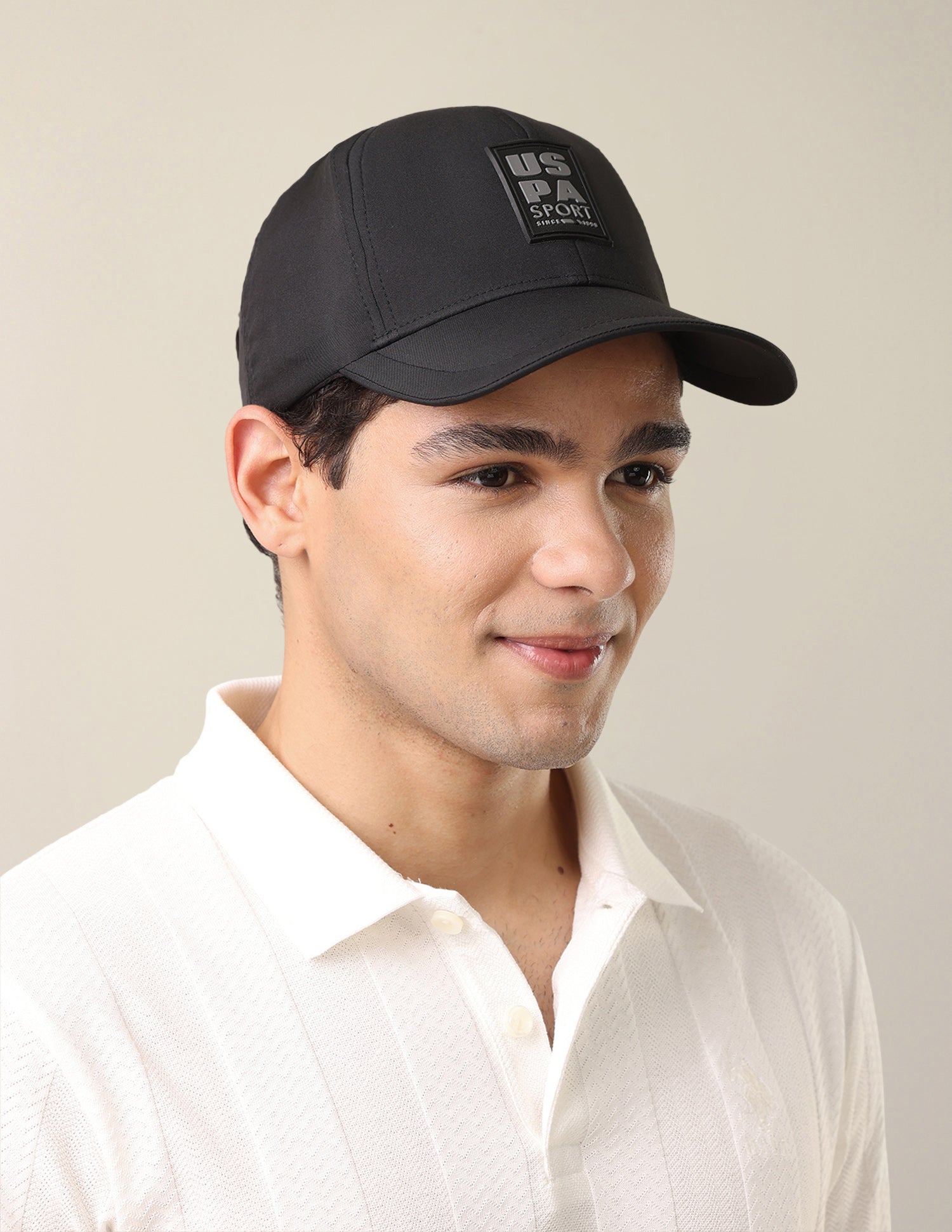 Brand Embossed Twill Cap Black - U.S. Polo Assn. India | Large