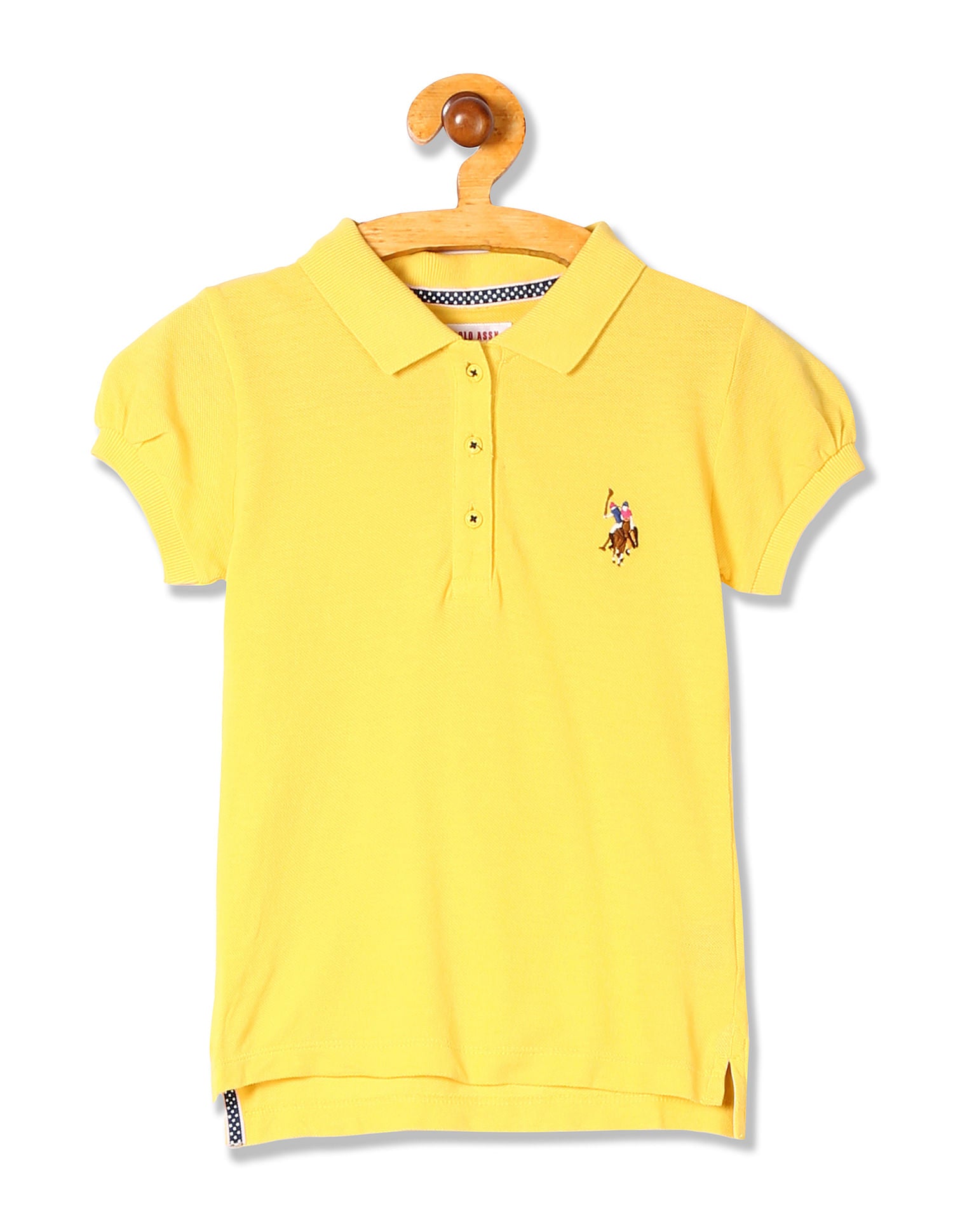 Girls Solid Pique Polo Shirt