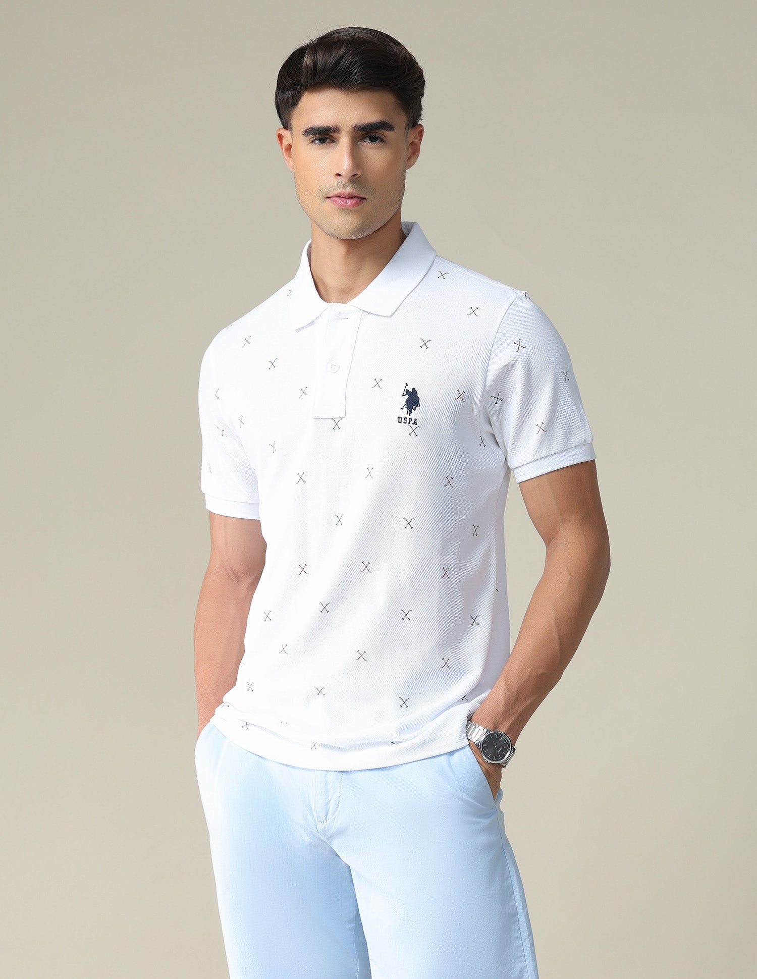 All Over Brand Print Polo Shirt