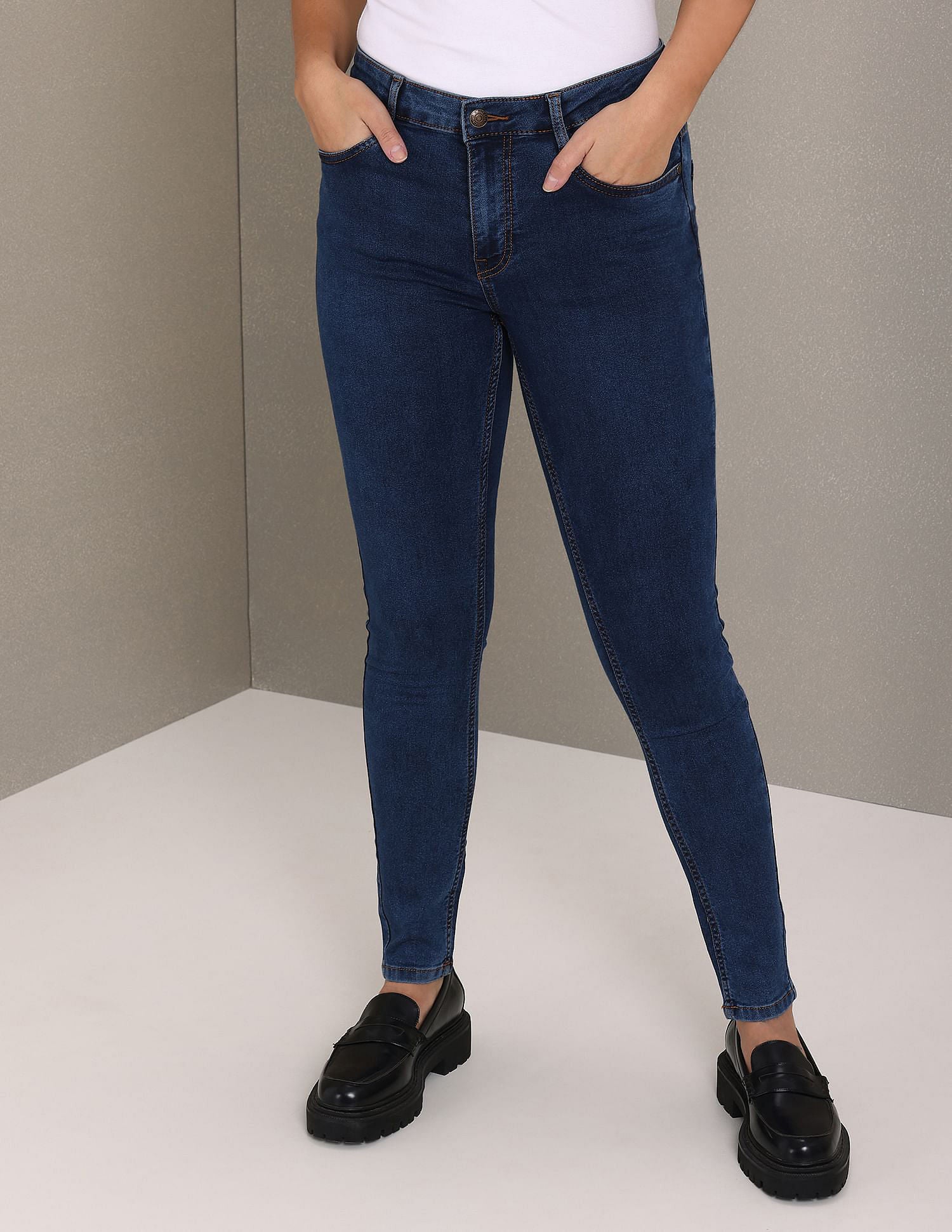 Denim Weave Super Skinny Fit Jeans Blue - U.S. Polo Assn. India | Large