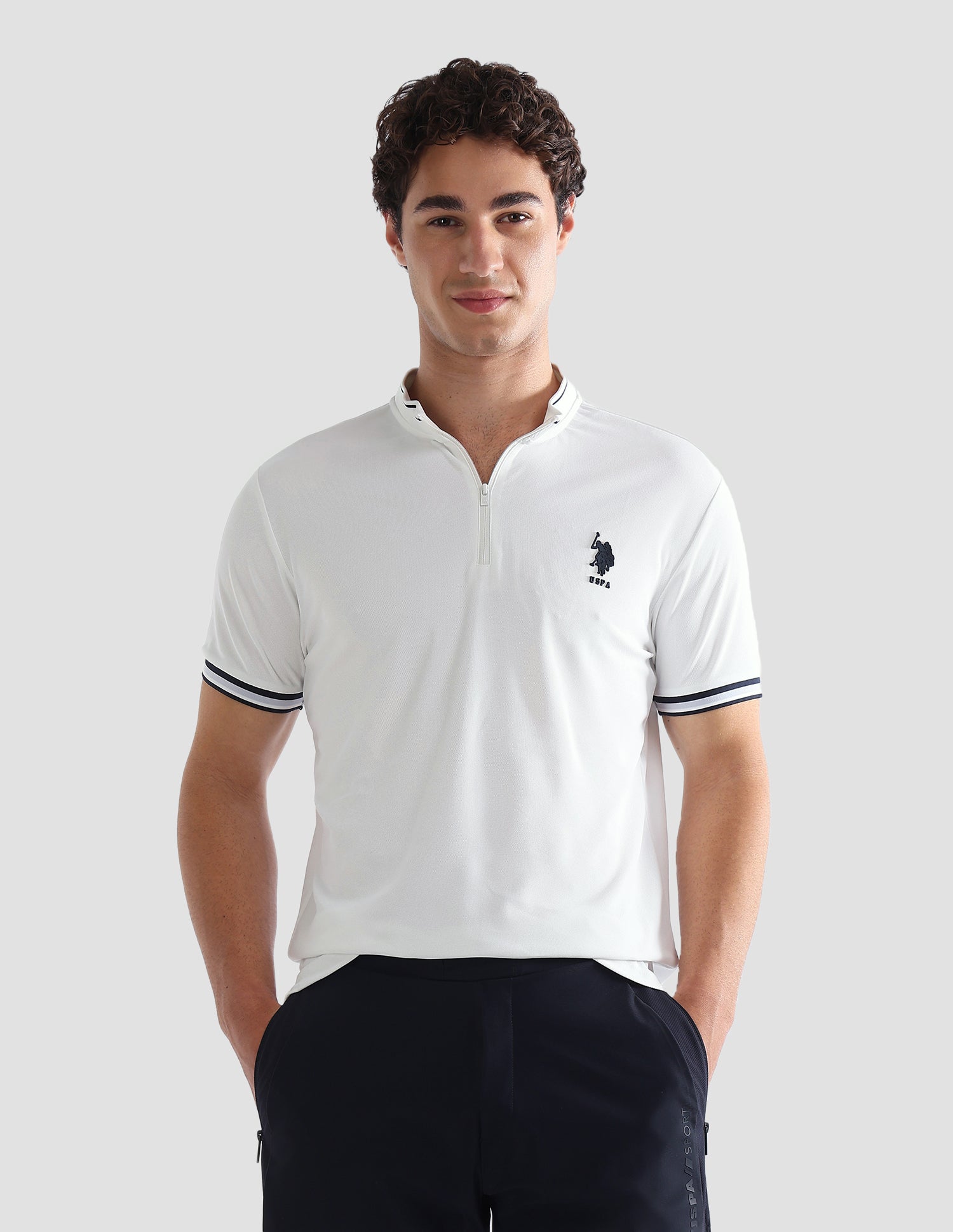 Solid Slim Fit Active Polo Shirt