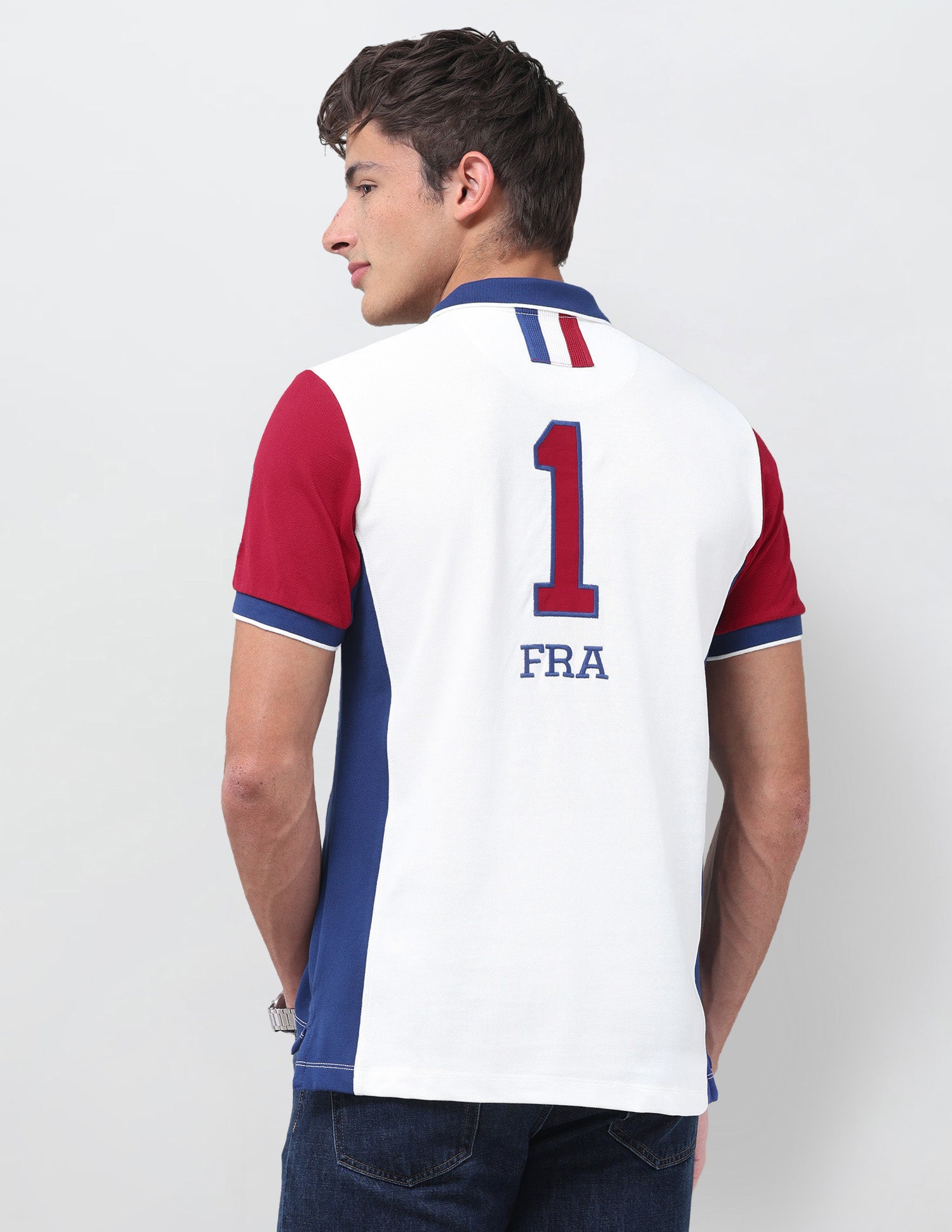 Colourblocked Embroidered Slim Fit Polo Shirt