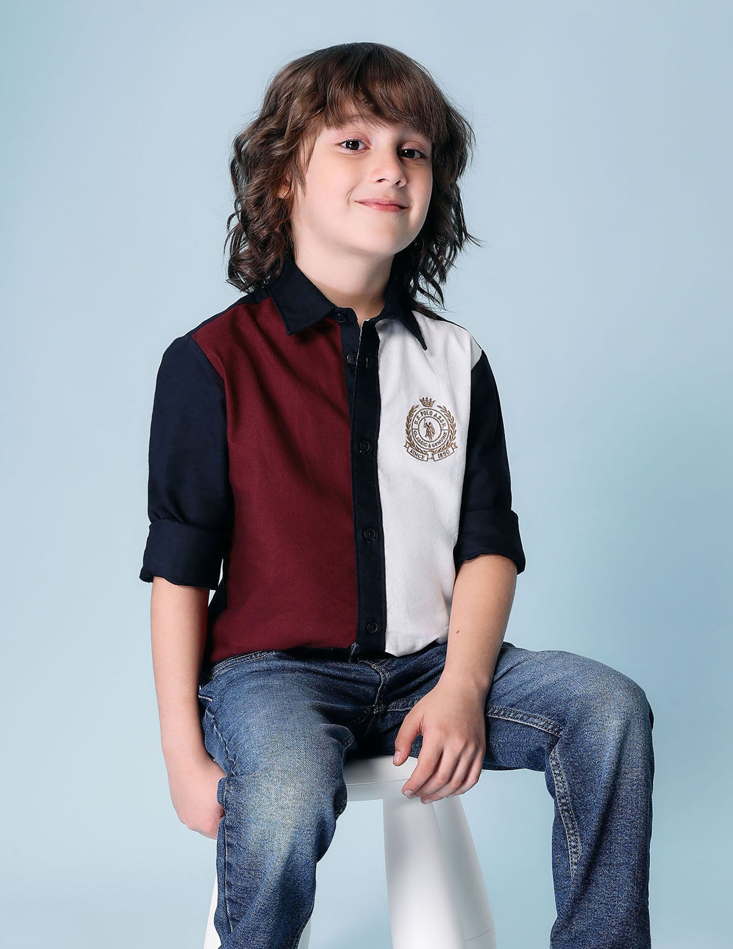 Boys Colorblocked Pure Cotton Shirt