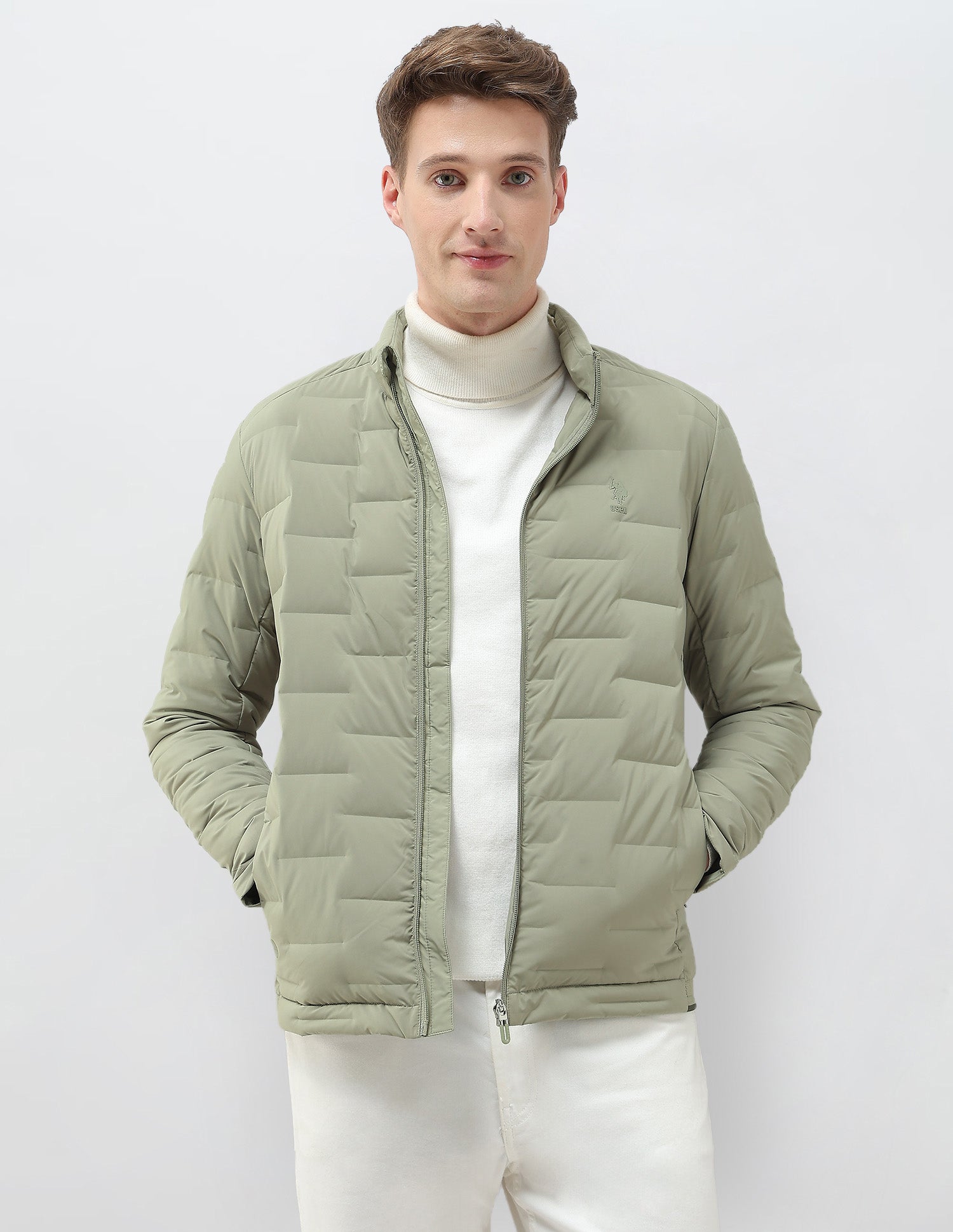 Mock Collar Regular Fit Smartheat Jacket