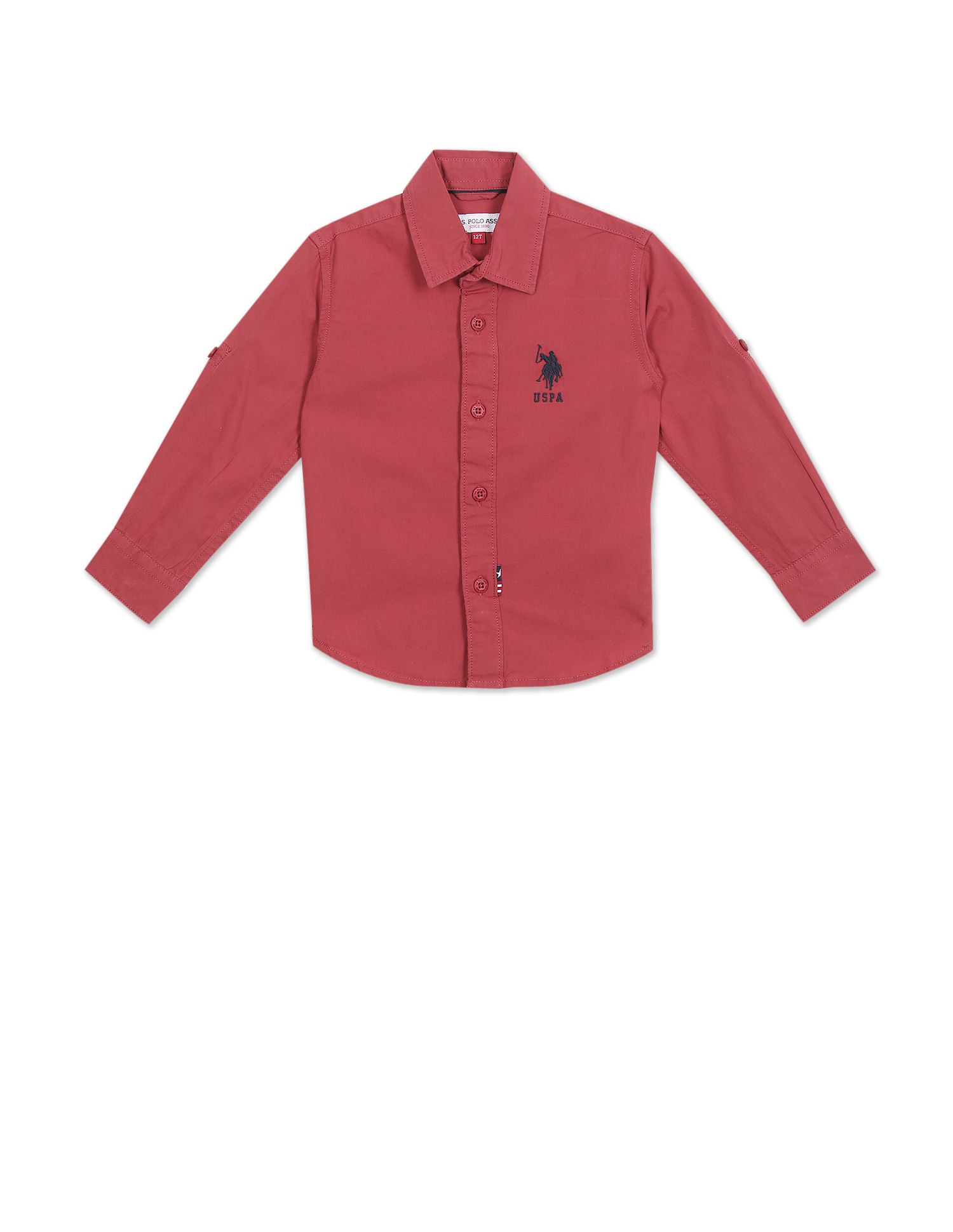 Spread Collar Solid Shirt Red - U.S. Polo Assn. India | Large