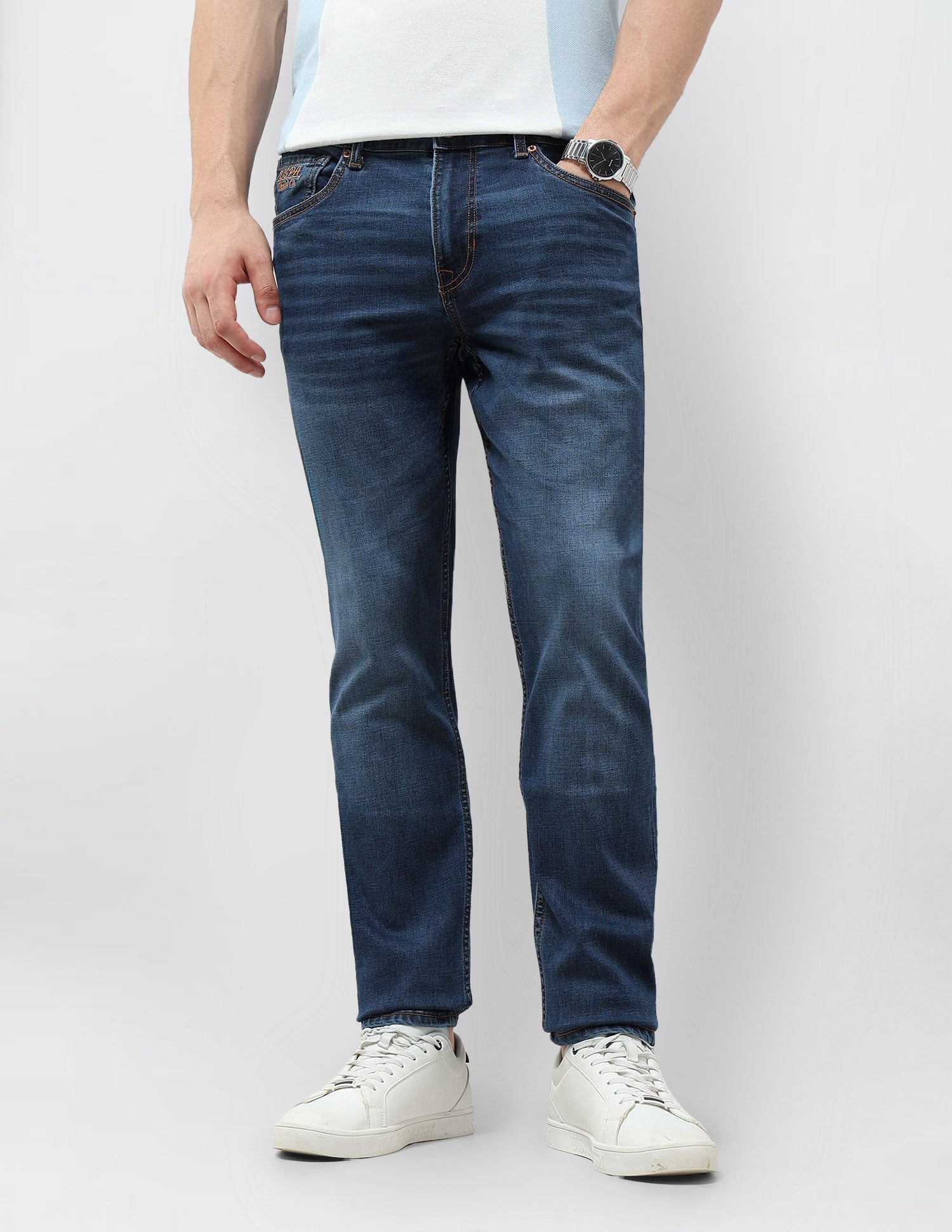 Brandon Slim Tapered Fit Blue Jeans