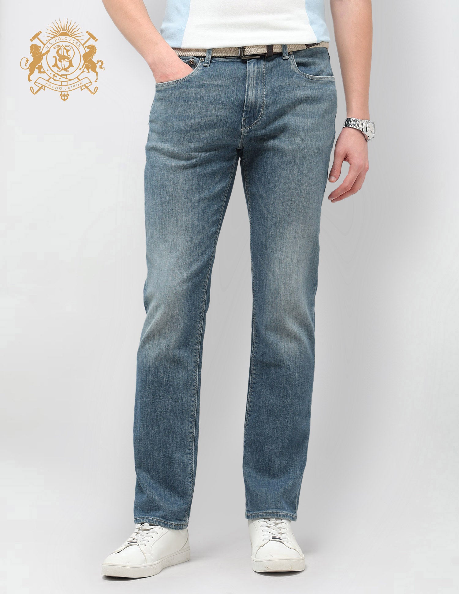 Harold Slim Straight Fit Blue Jeans