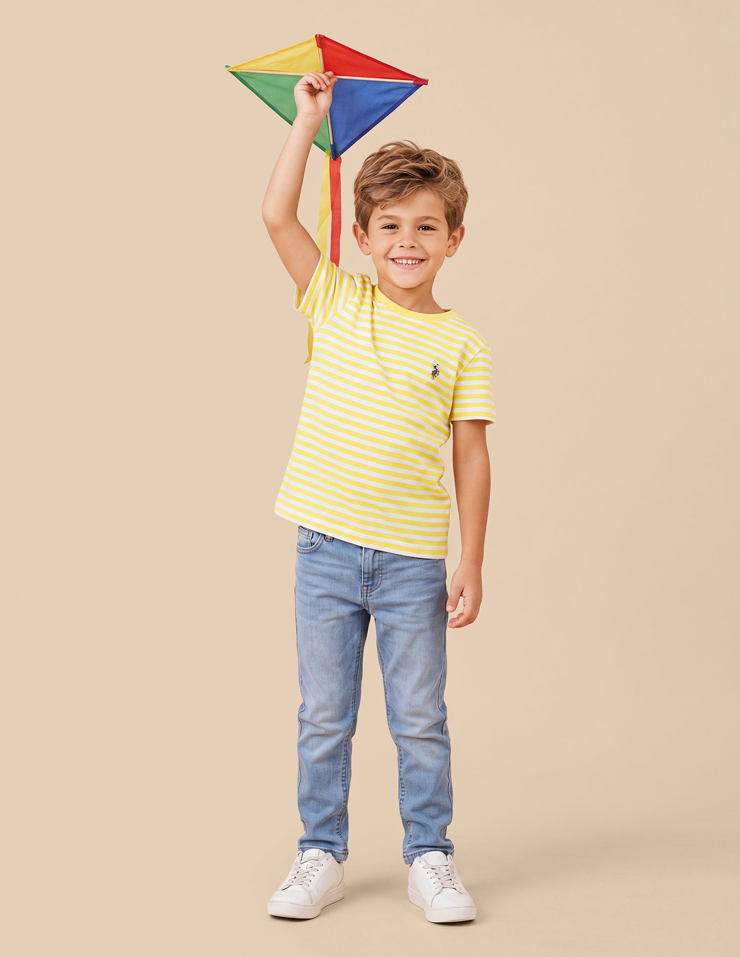 Horizontal Striped Regular Fit T-Shirt Yellow - U.S. Polo Assn. India | Large