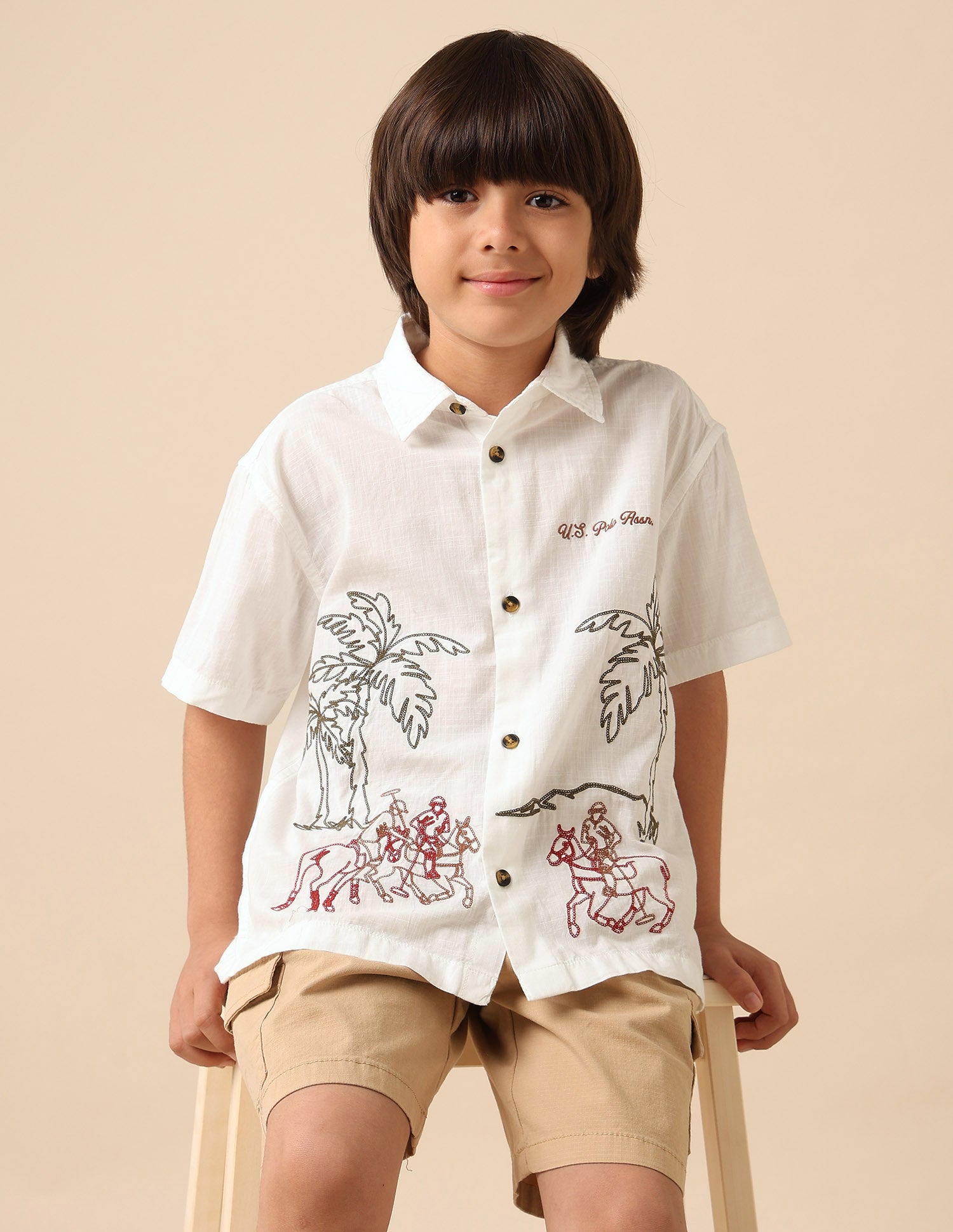 Boys Embroidered Pure Cotton Shirt