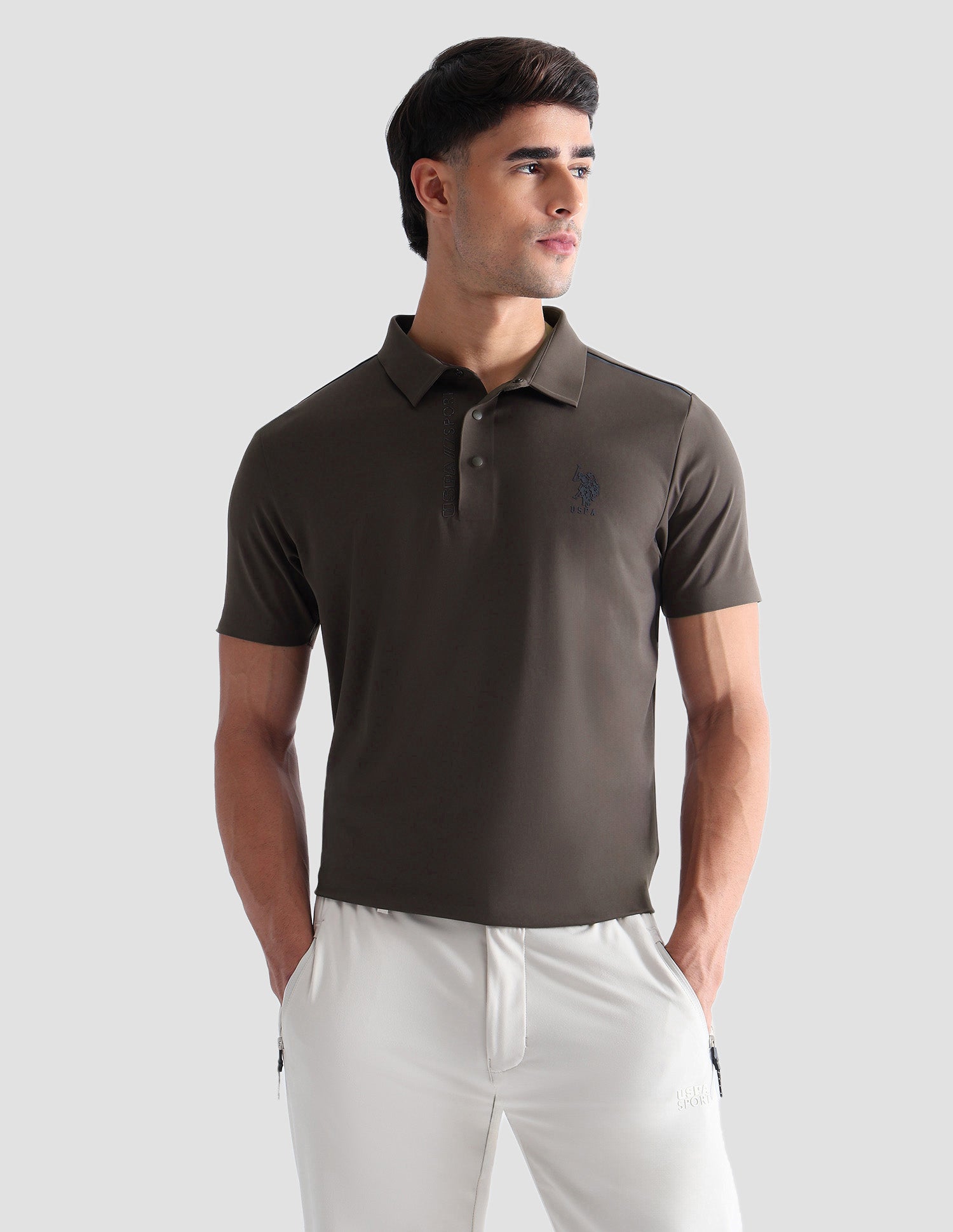 Solid Regular Fit Active Polo Shirt