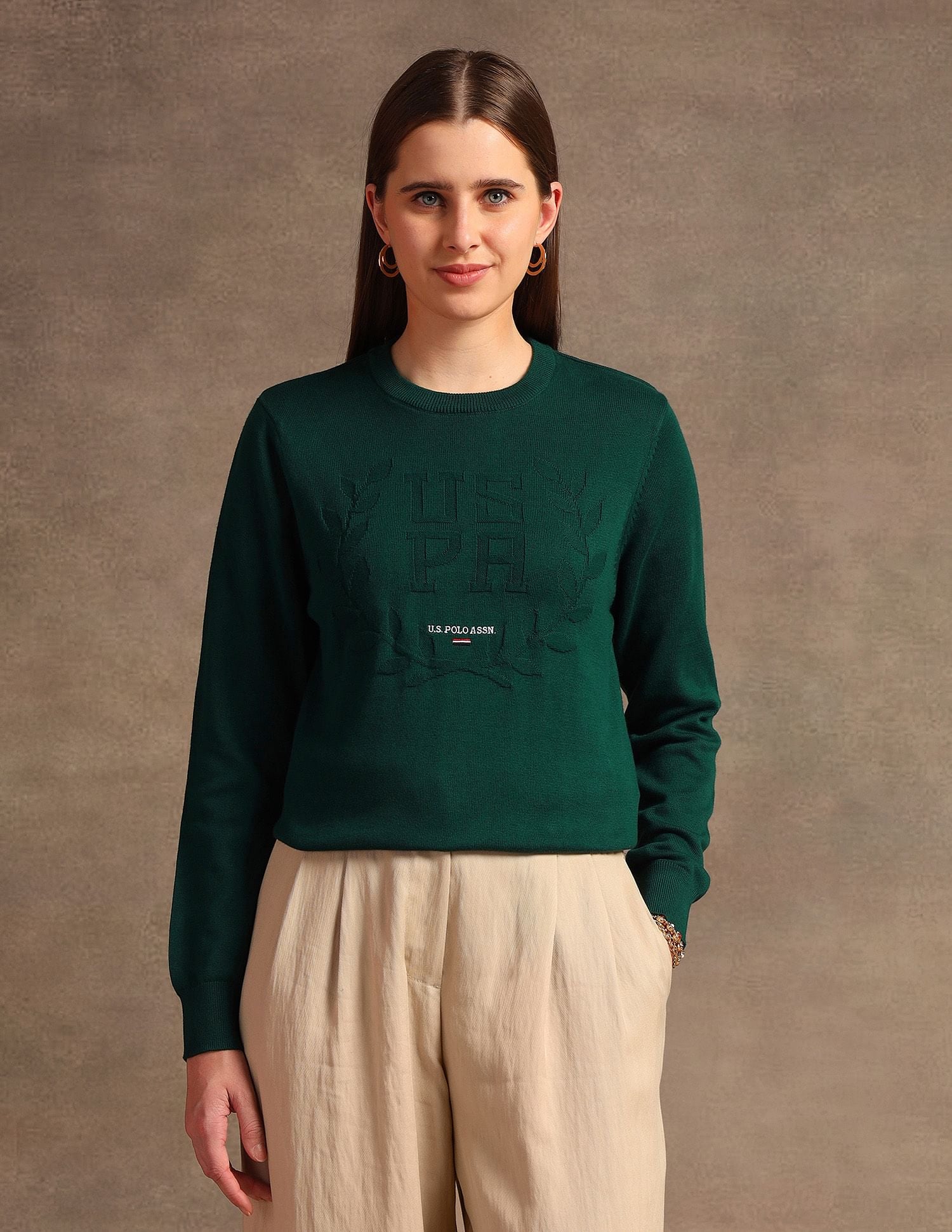 Crest Logo Regular Fit Sweater