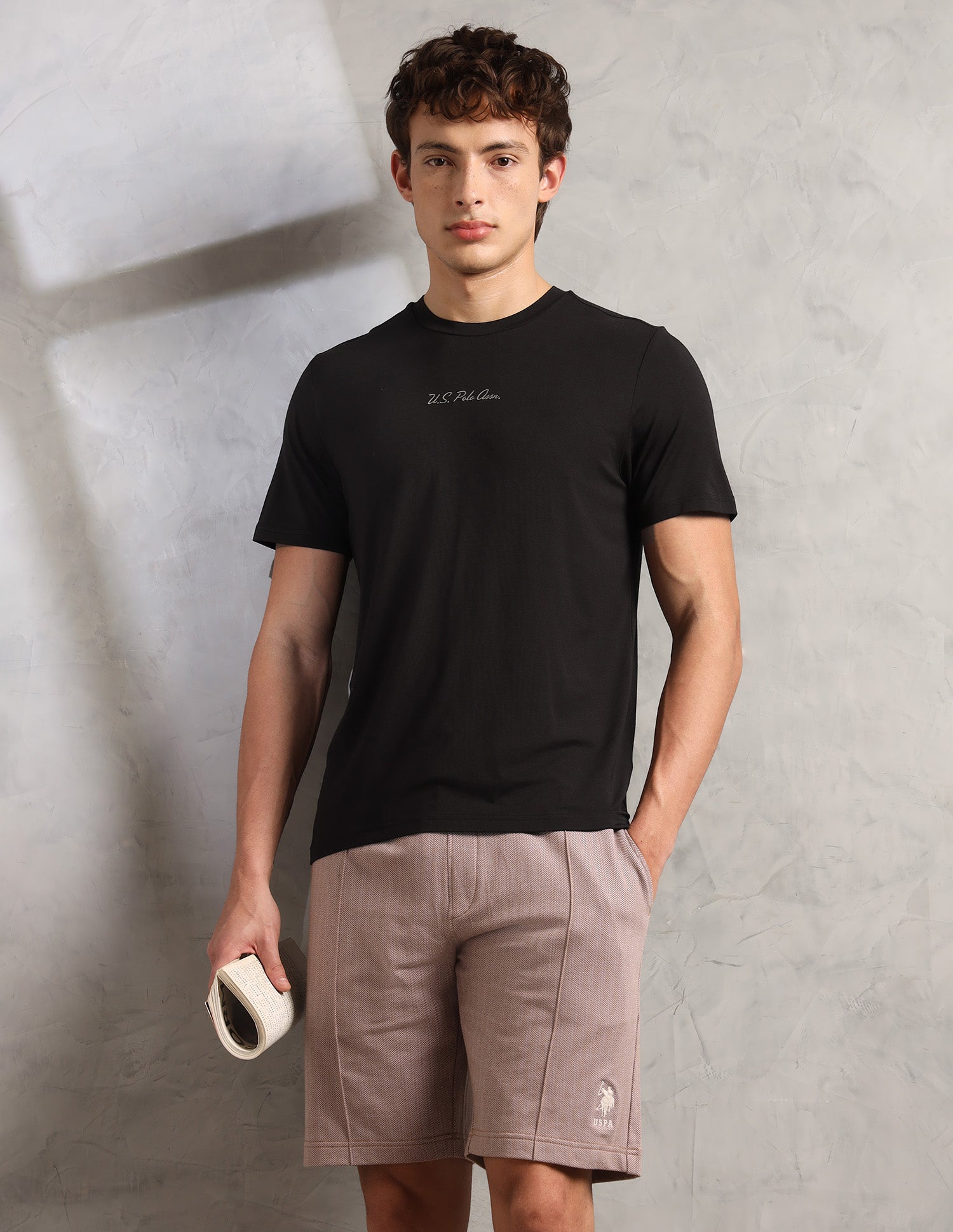 Round Neck Comfort Fit PE007-PL Lounge T-Shirt - Pack Of 1 Black - U.S. Polo Assn. India | Large