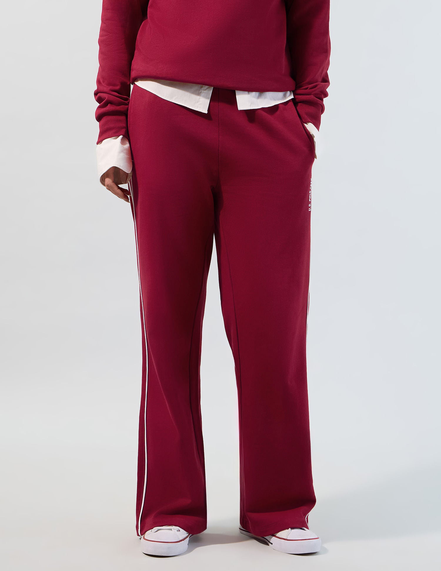 Straight Fit Solid Trousers Red - U.S. POLO ASSN. | Large