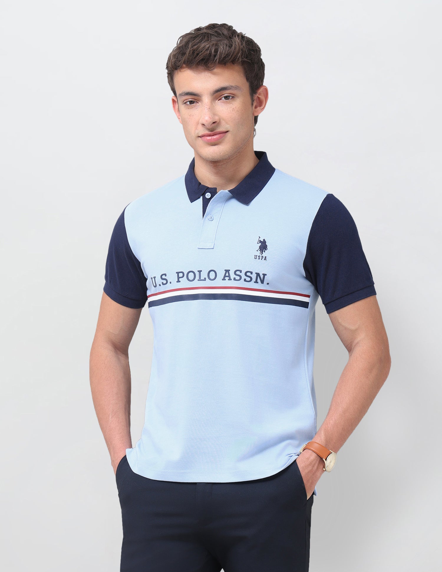 Brand Printed Regular Fit Polo Shirt