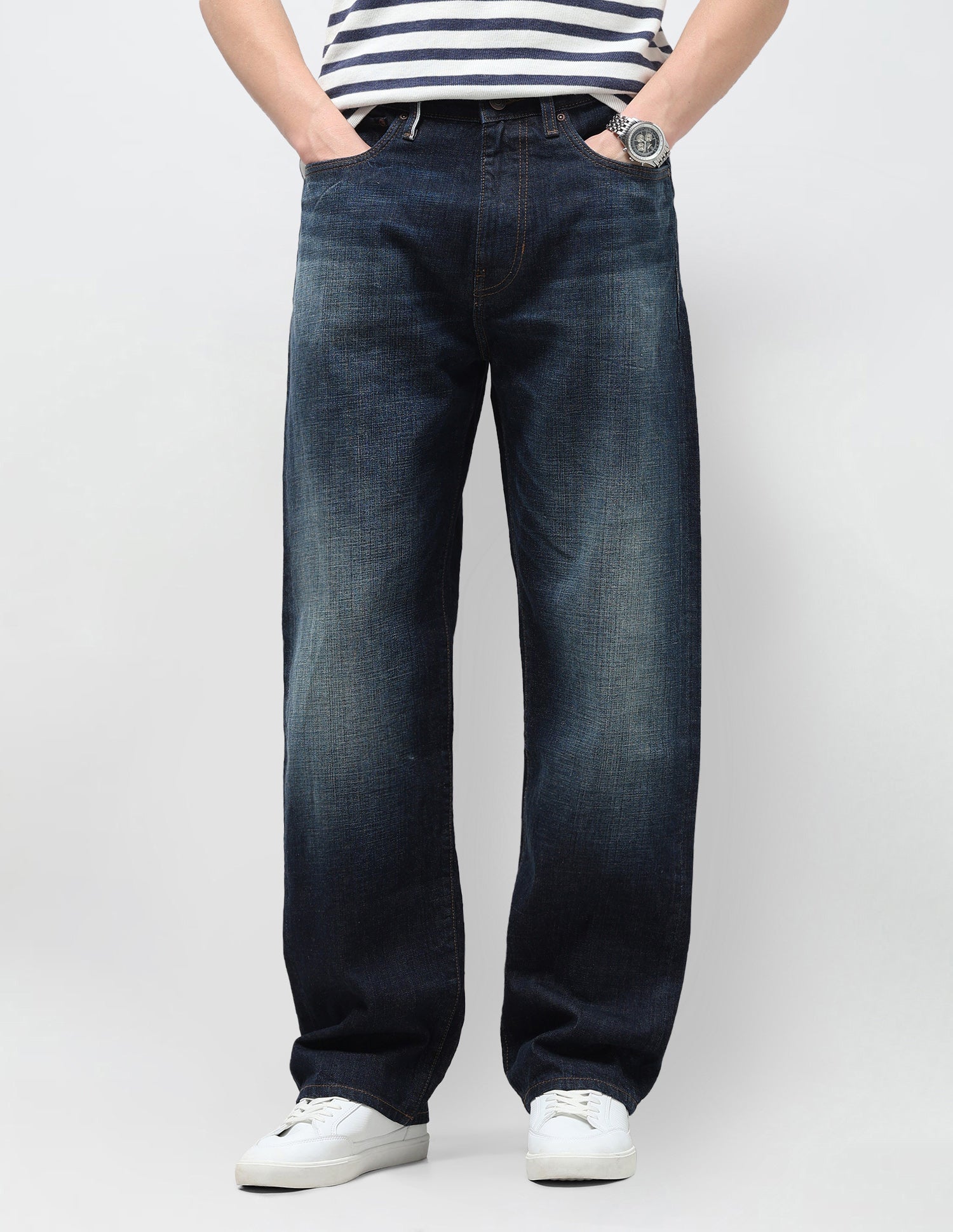 Harold Slim Straight Fit Blue Jeans Tinted Blue - U.S. Polo Assn. India | Large